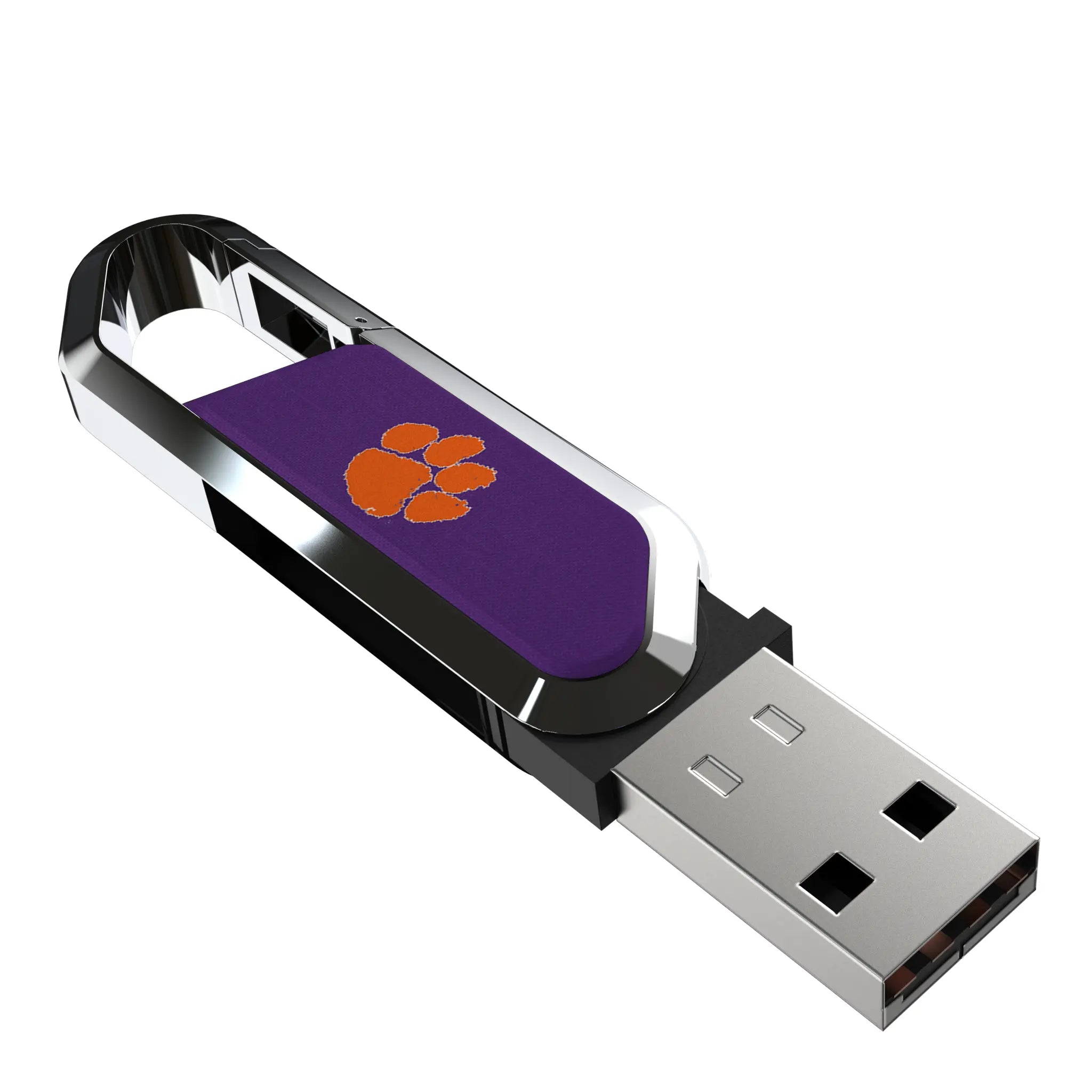 Clemson University Tigers Solid USB 32GB Clip Style Flash Drive