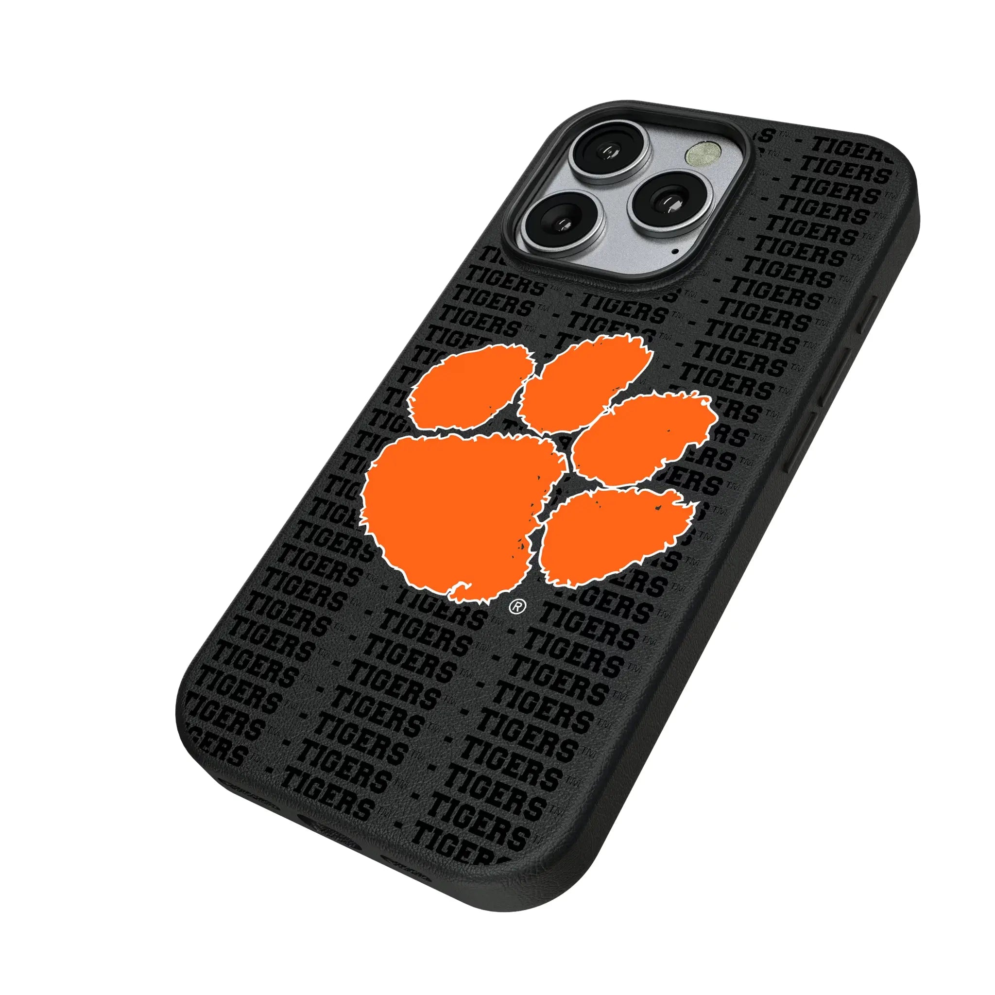 Clemson University Tigers Text Backdrop MagSafe Compatible Phone Case for Apple iPhone