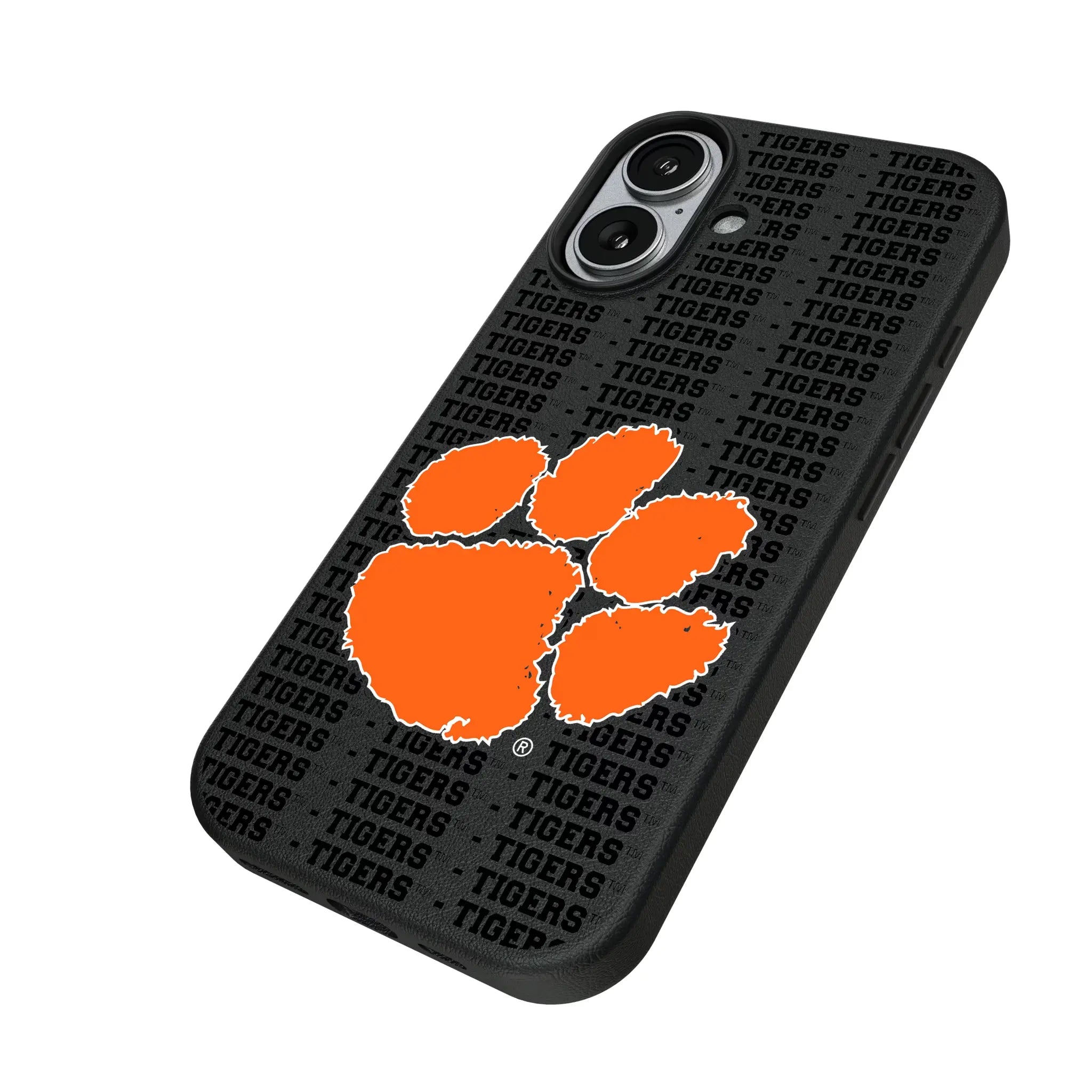 Clemson University Tigers Text Backdrop MagSafe Compatible Phone Case for Apple iPhone