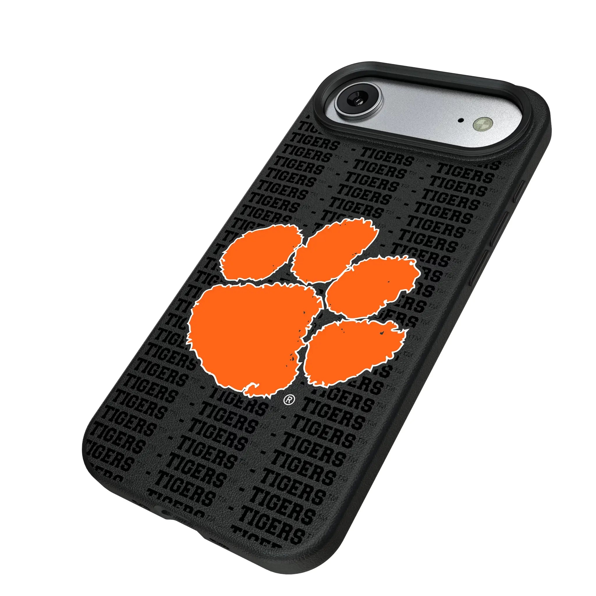 Clemson University Tigers Text Backdrop MagSafe Compatible Phone Case for Apple iPhone