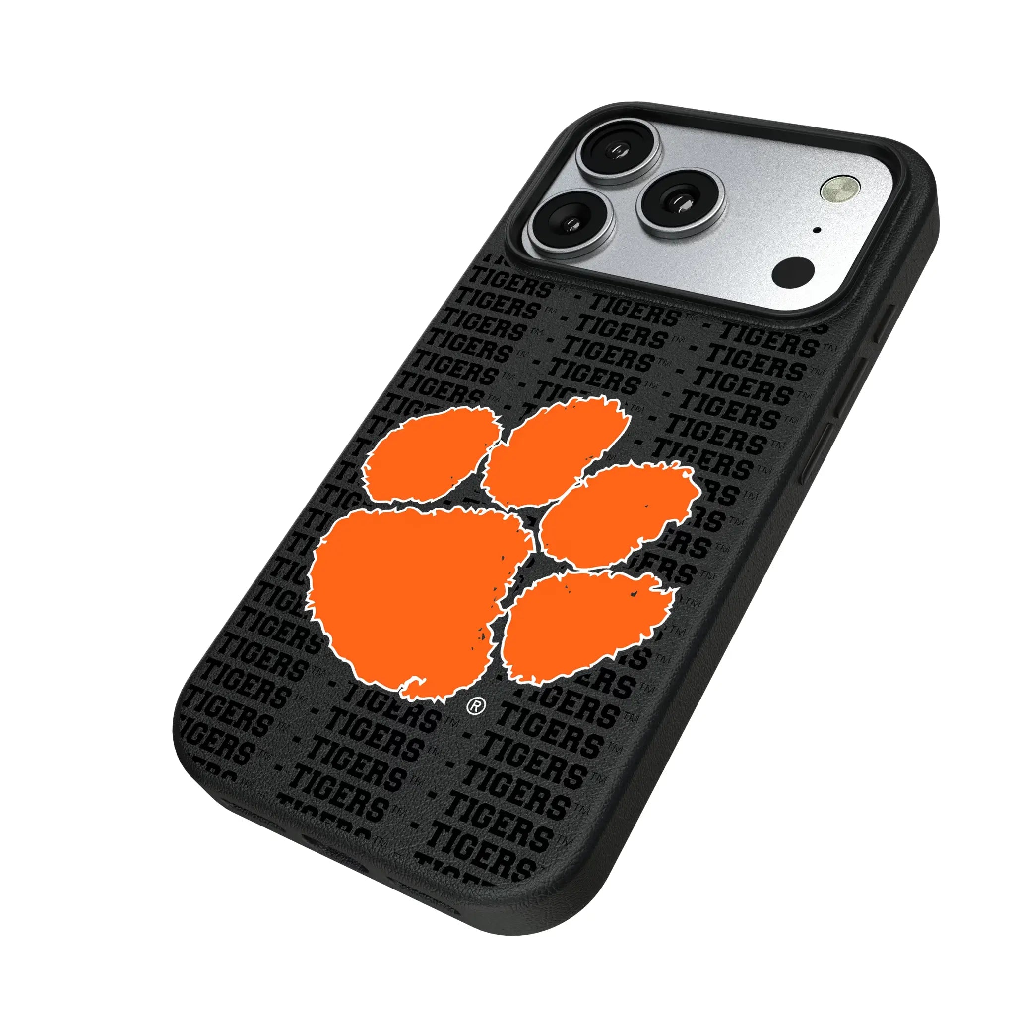 Clemson University Tigers Text Backdrop MagSafe Compatible Phone Case for Apple iPhone