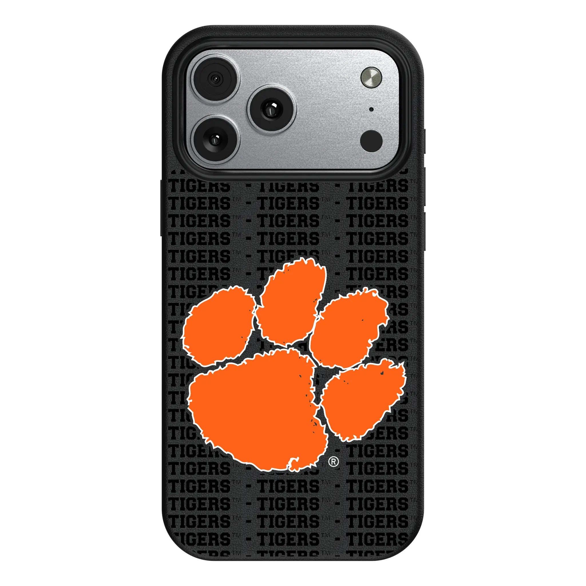Clemson University Tigers Text Backdrop MagSafe Compatible Phone Case for Apple iPhone