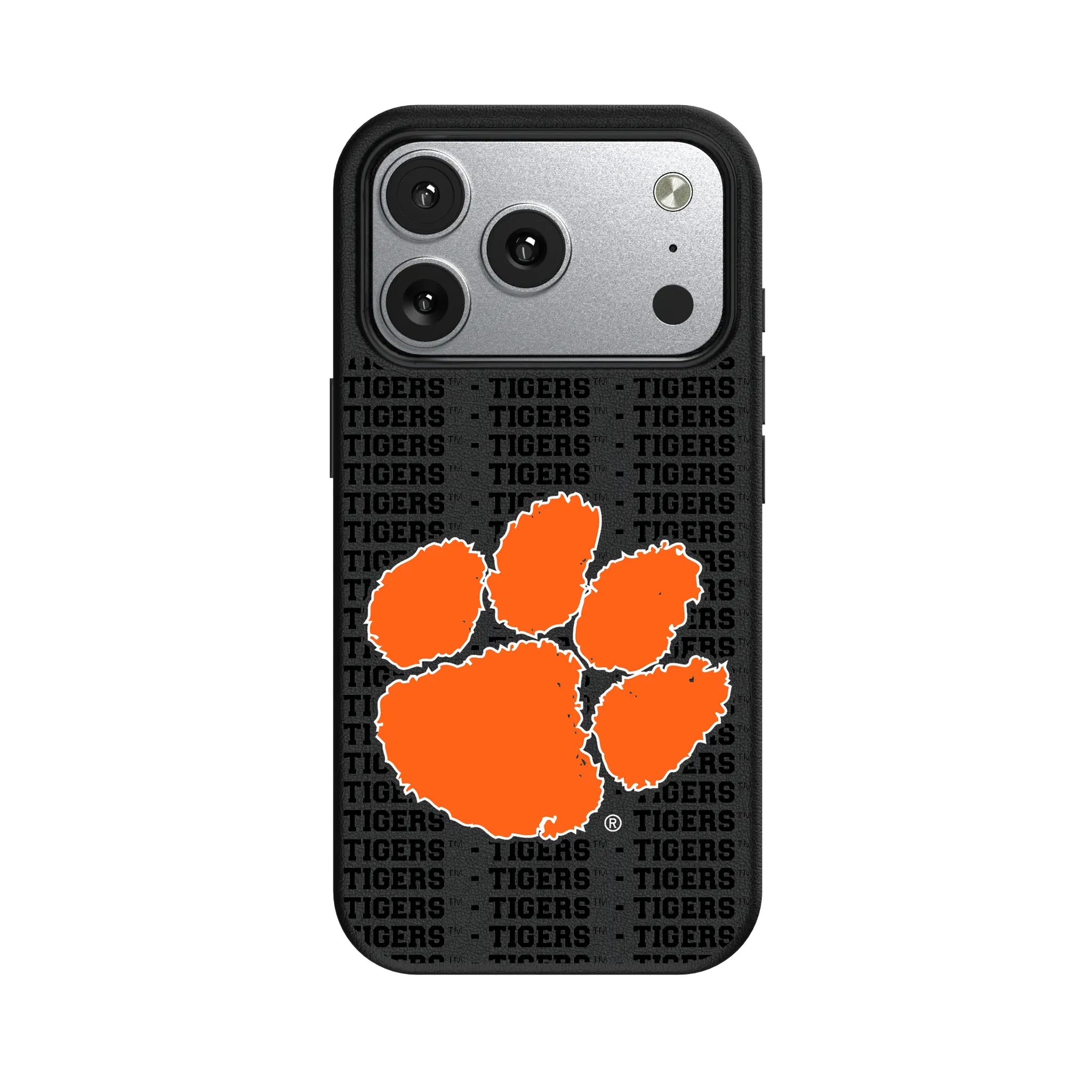 Clemson University Tigers Text Backdrop MagSafe Compatible Phone Case for Apple iPhone