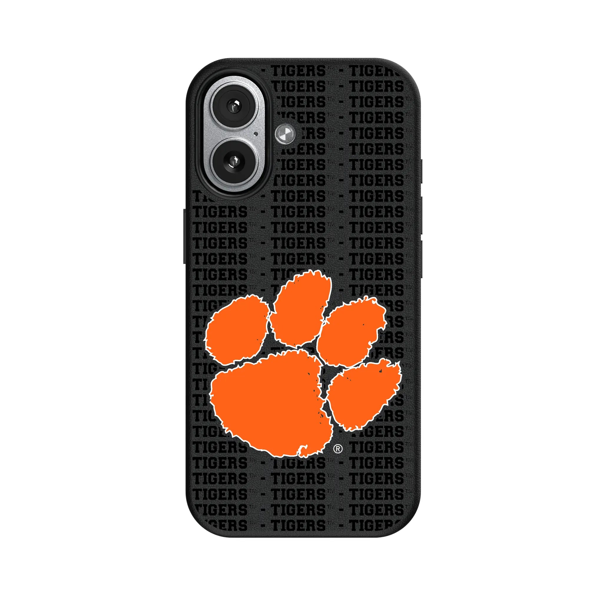 Clemson University Tigers Text Backdrop MagSafe Compatible Phone Case for Apple iPhone