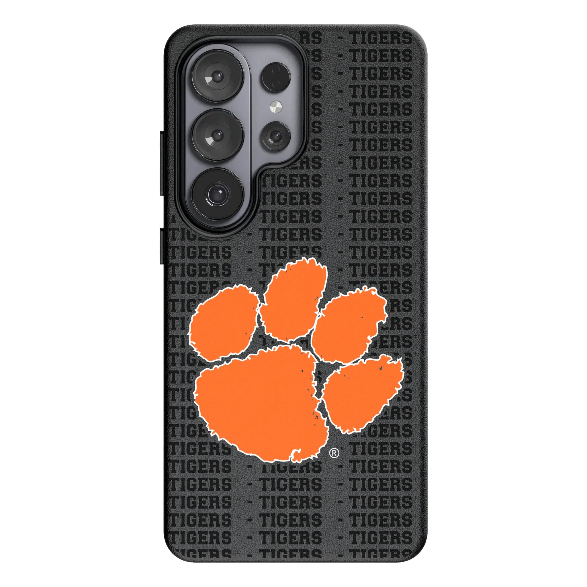 Clemson University Tigers Text Backdrop MagSafe Compatible Phone Case for Samsung Galaxy