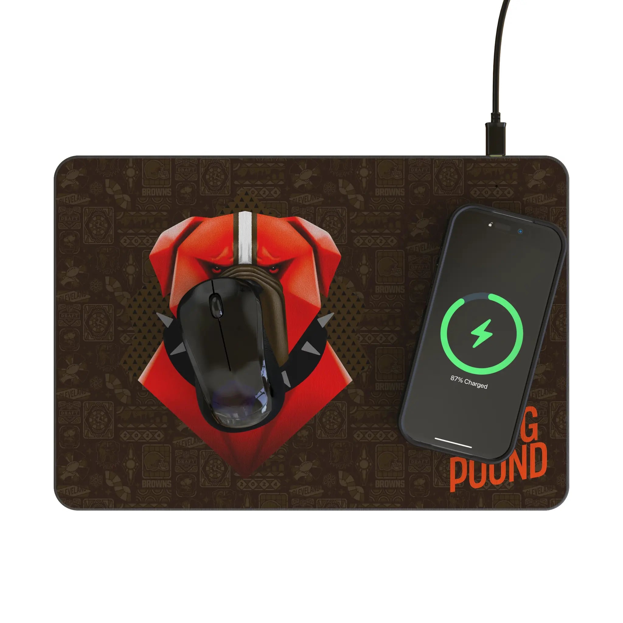 Cleveland Browns 2024 Edition 15-Watt Wireless Charger and Mouse Pad