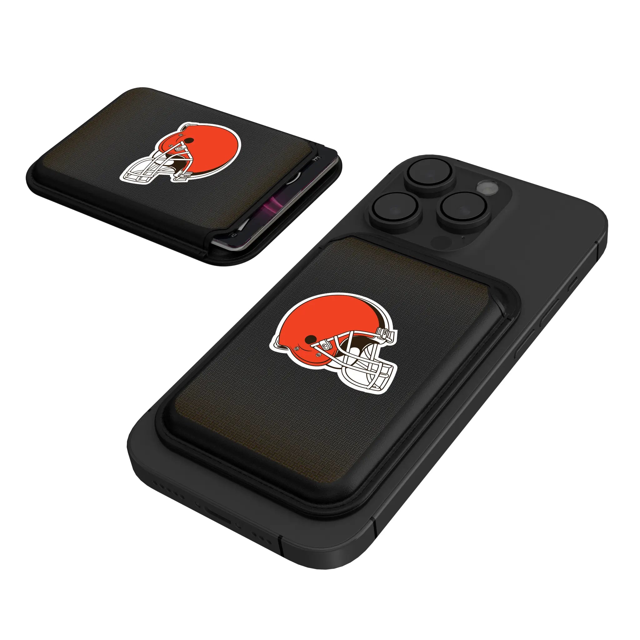 Cleveland Browns Linen Black Magnetic Credit Card Wallet