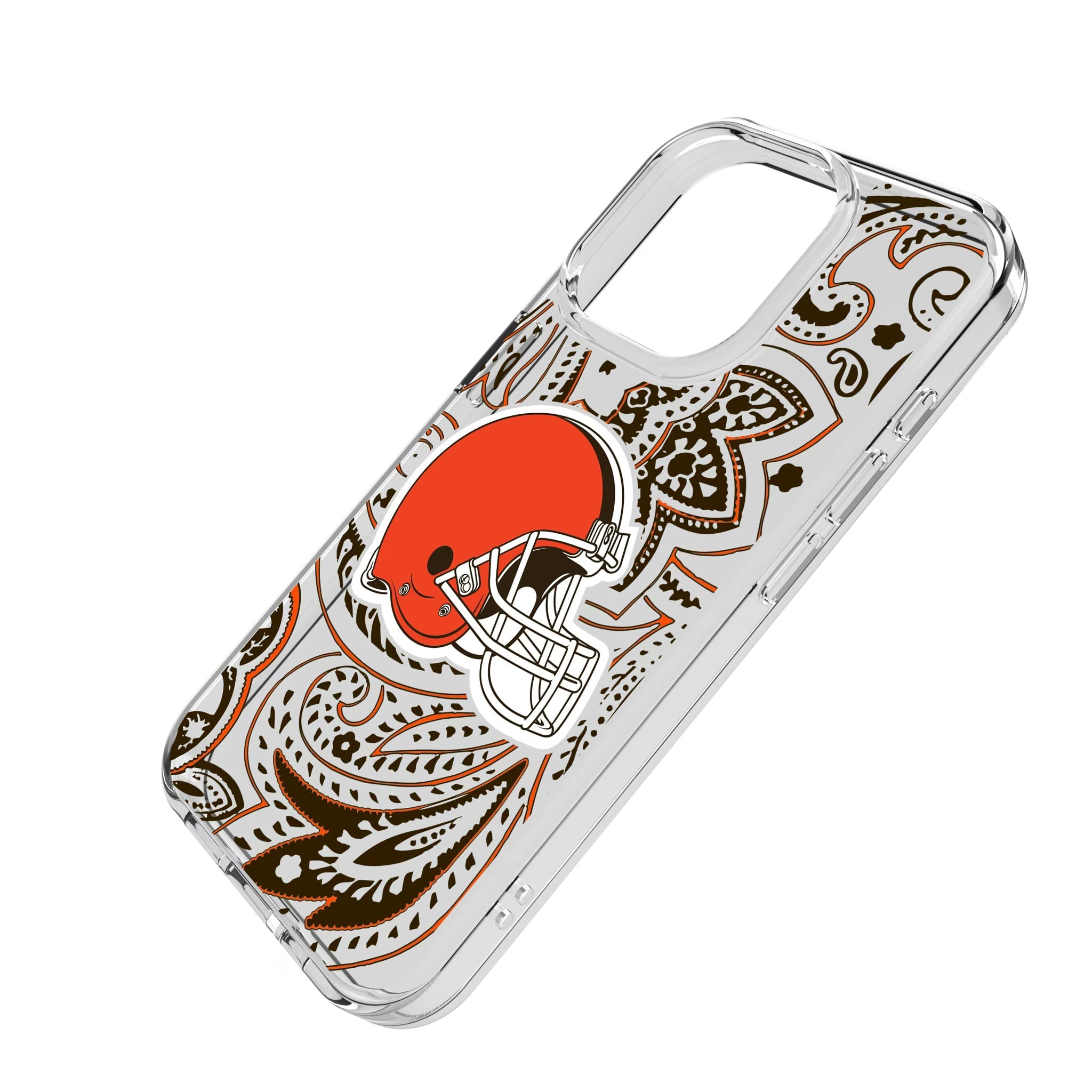 Cleveland Browns Paisley Clear Phone Case for Apple iPhone