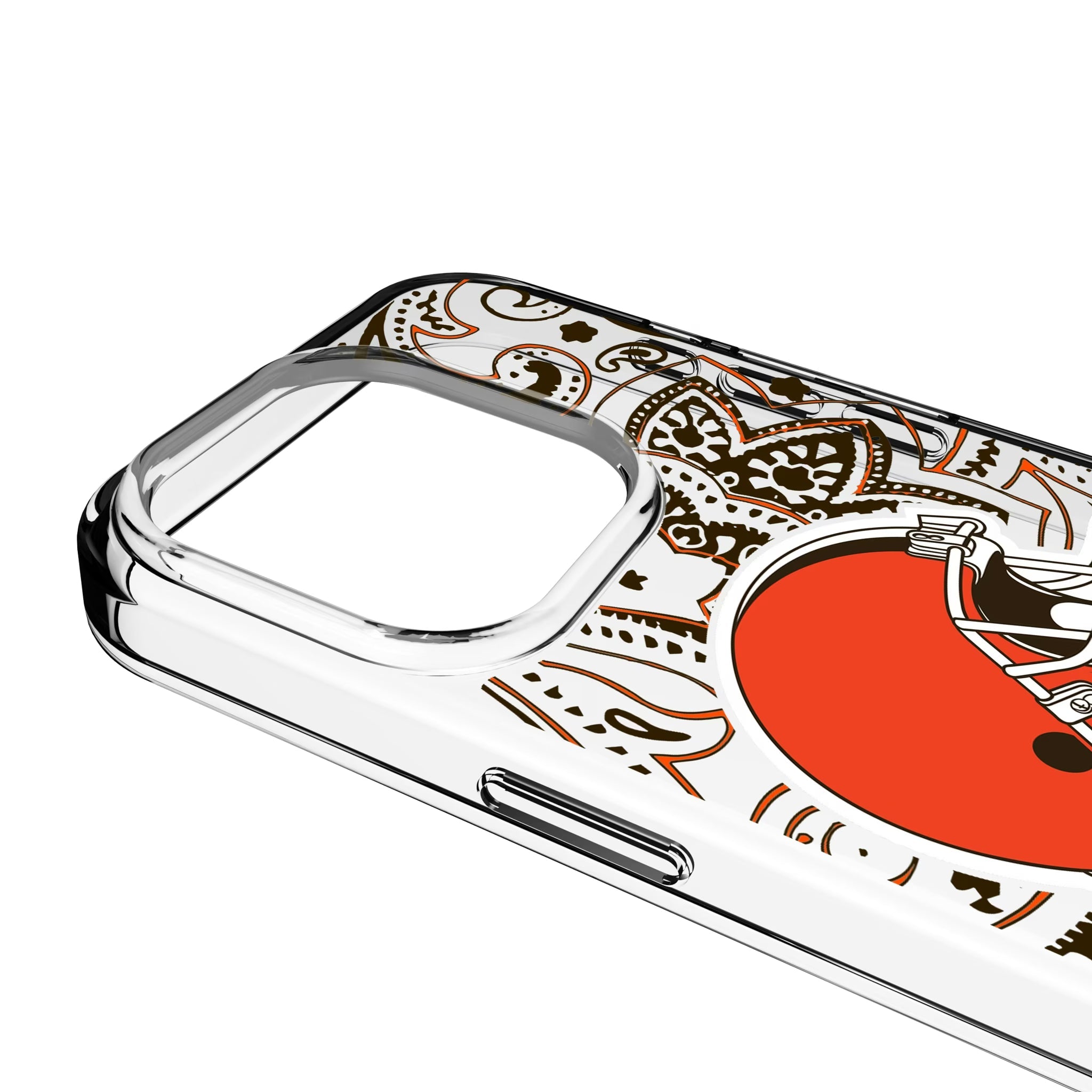 Cleveland Browns Paisley Clear Phone Case for Apple iPhone
