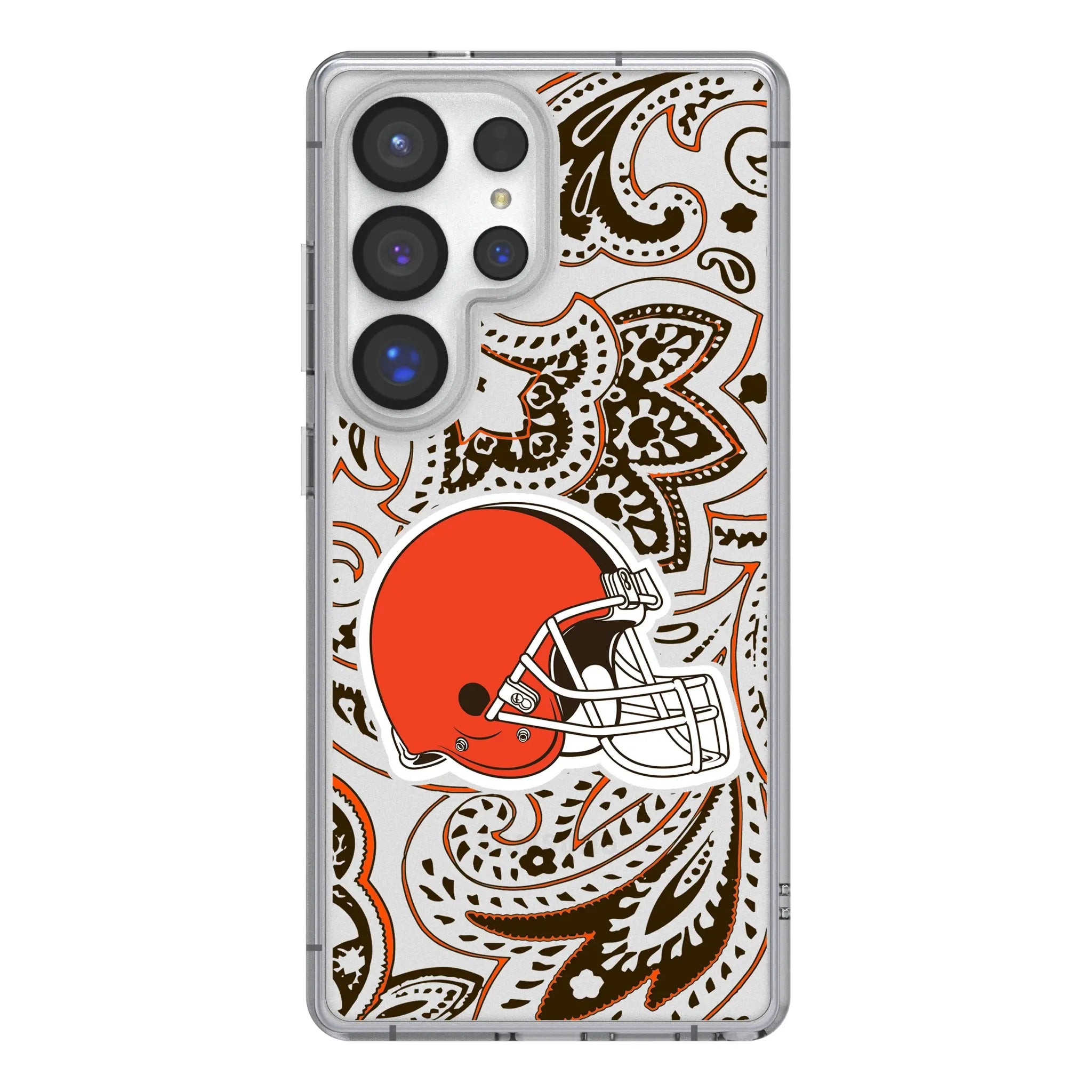Cleveland Browns Paisley Clear Phone Case for Samsung Galaxy
