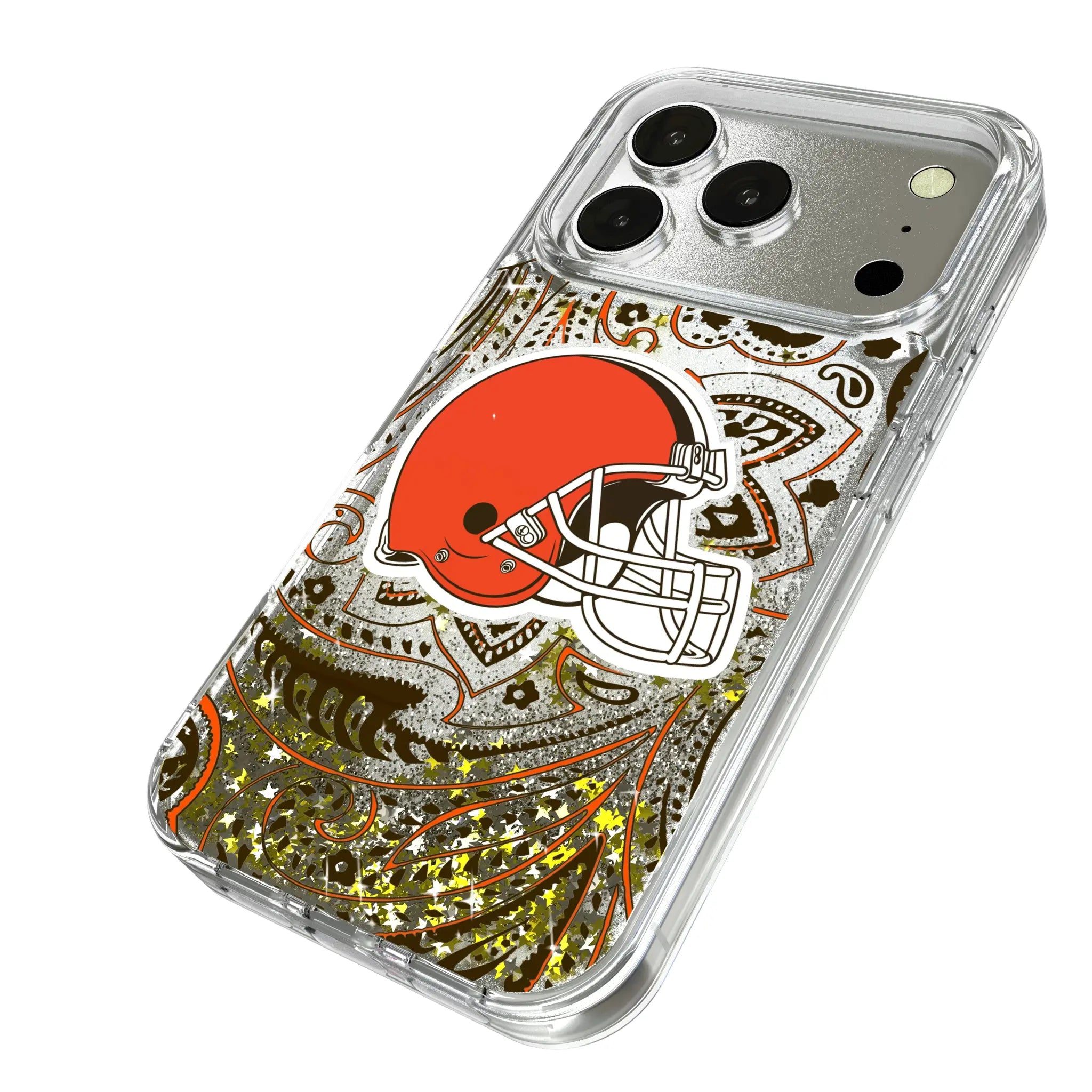 Cleveland Browns Paisley Glitter Phone Case