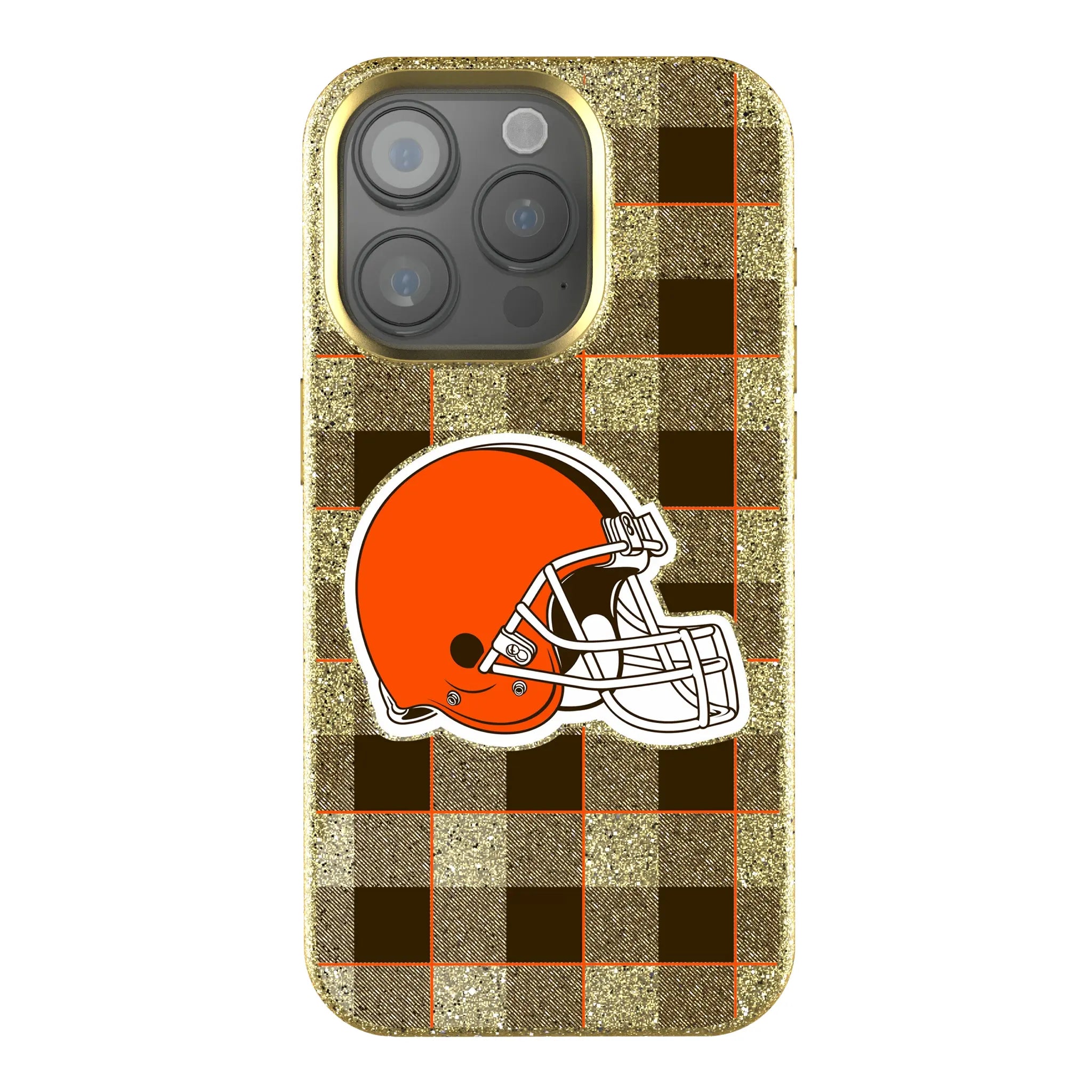 Cleveland Browns Plaid Bling Phone Case