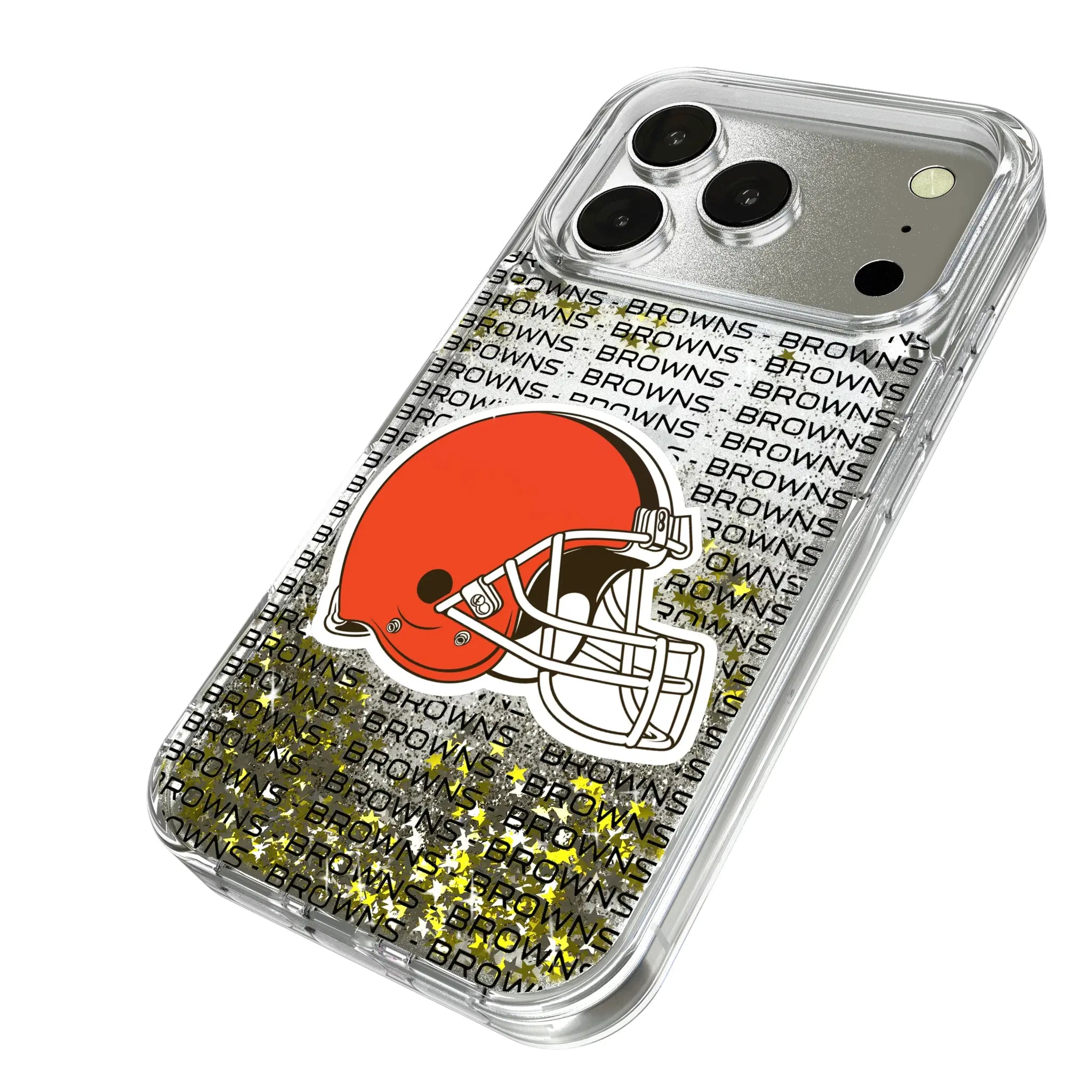 Cleveland Browns Text Backdrop Glitter Phone Case