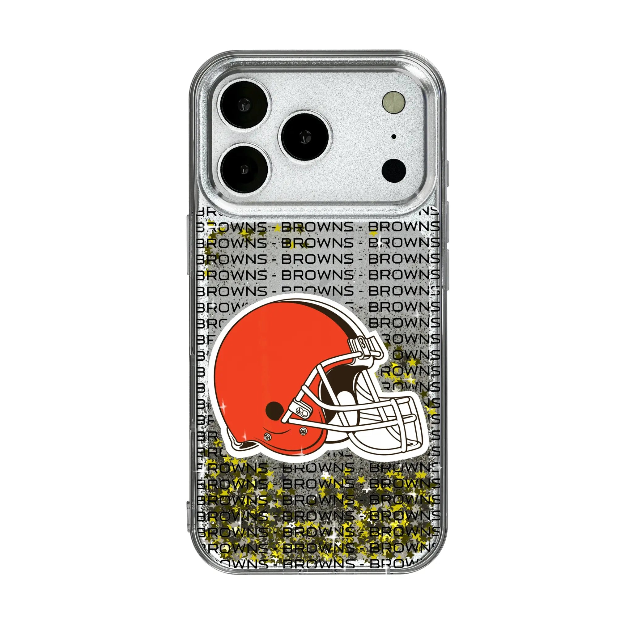 Cleveland Browns Text Backdrop Glitter Phone Case