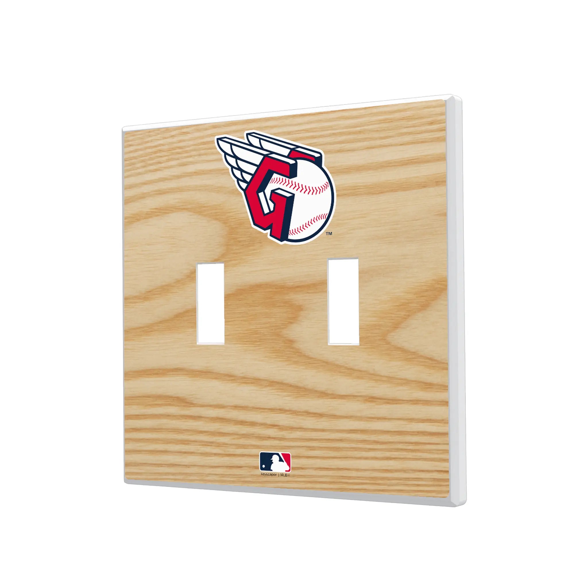 Cleveland Guardians Baseball Bat Hidden-Screw Light Switch Plate