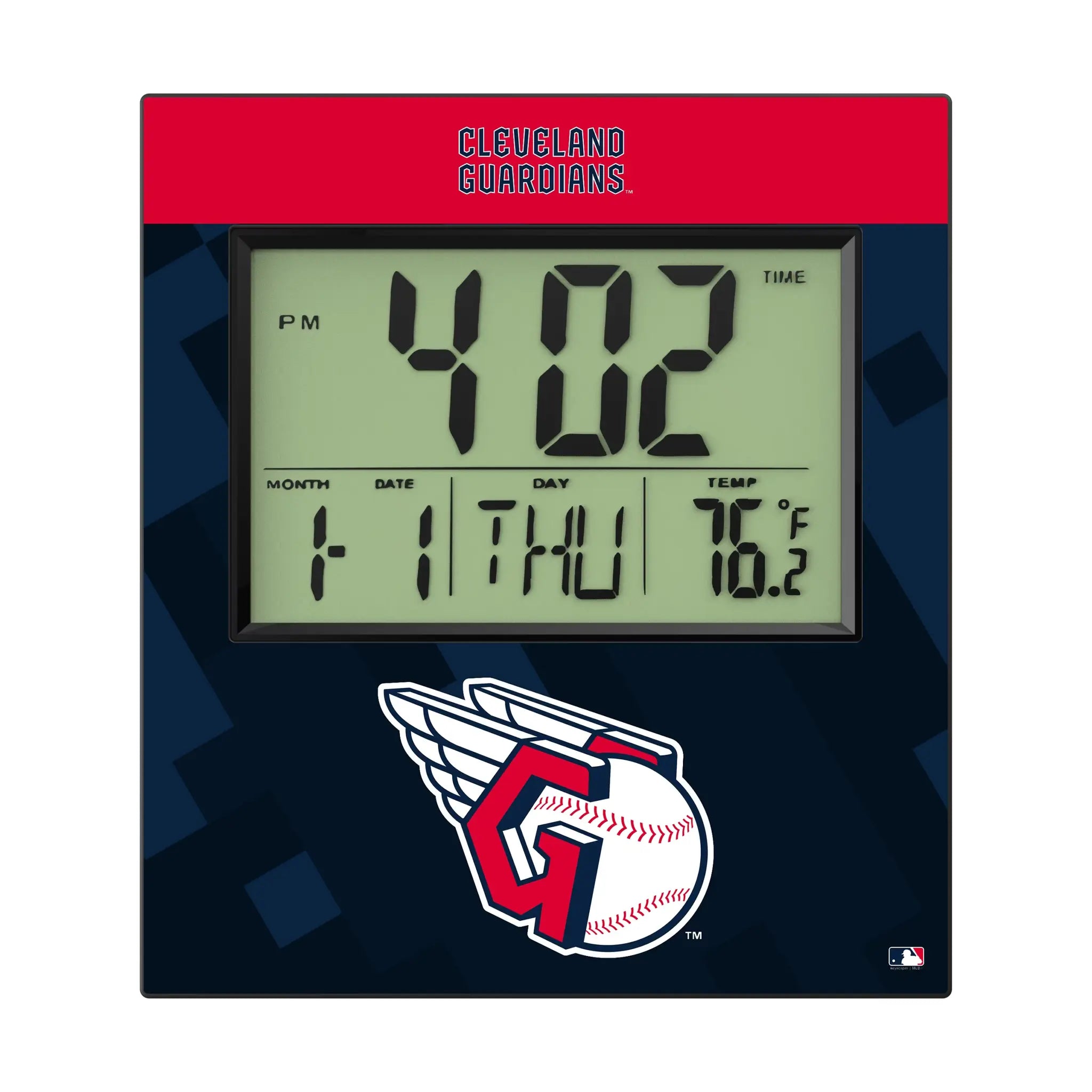 Cleveland Guardians Color Block Wall Clock