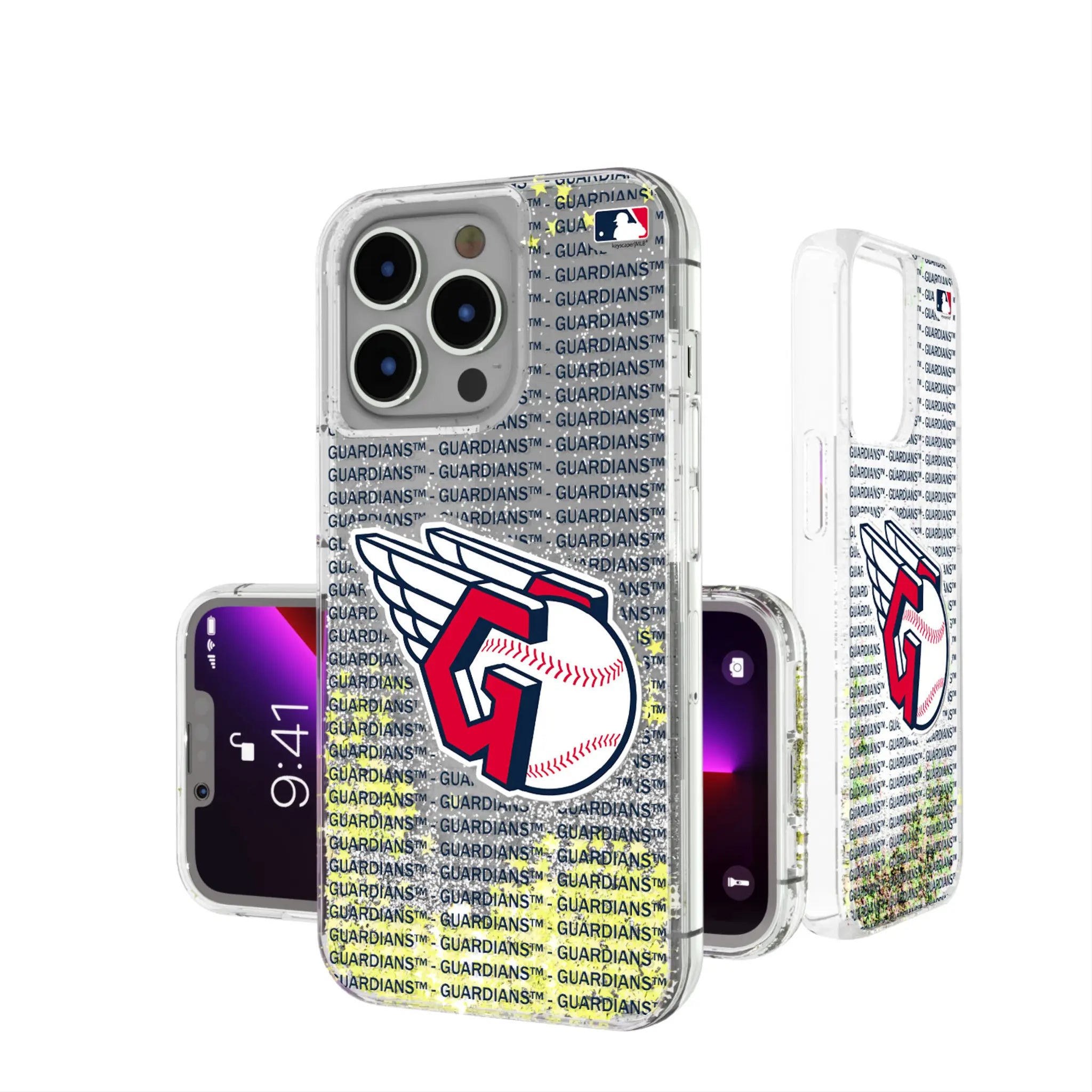 Cleveland Guardians Text Backdrop Glitter Phone Case