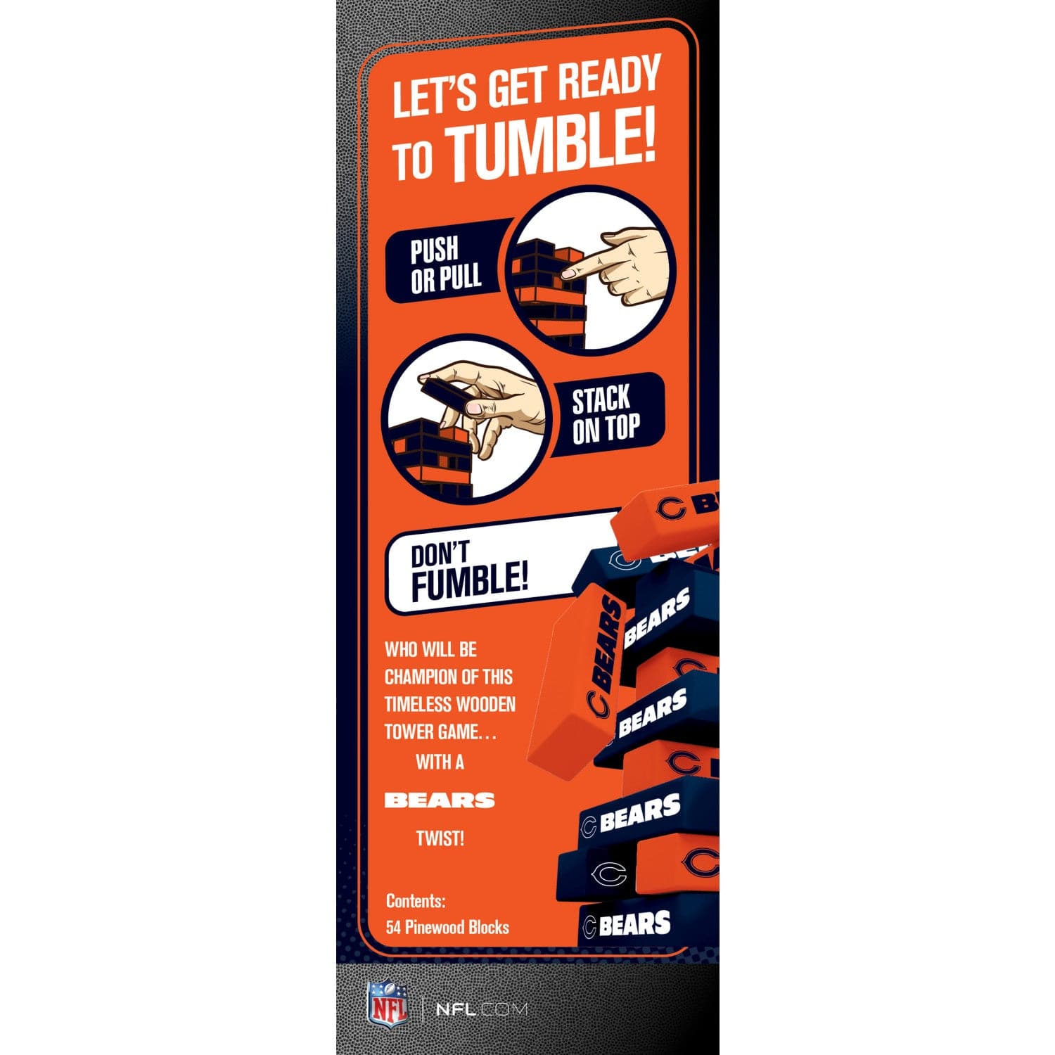 Chicago Bears Tumble Tower Game - Sports Gifts, Sports Memorabilia, Sports Collectibles, Fan Shop