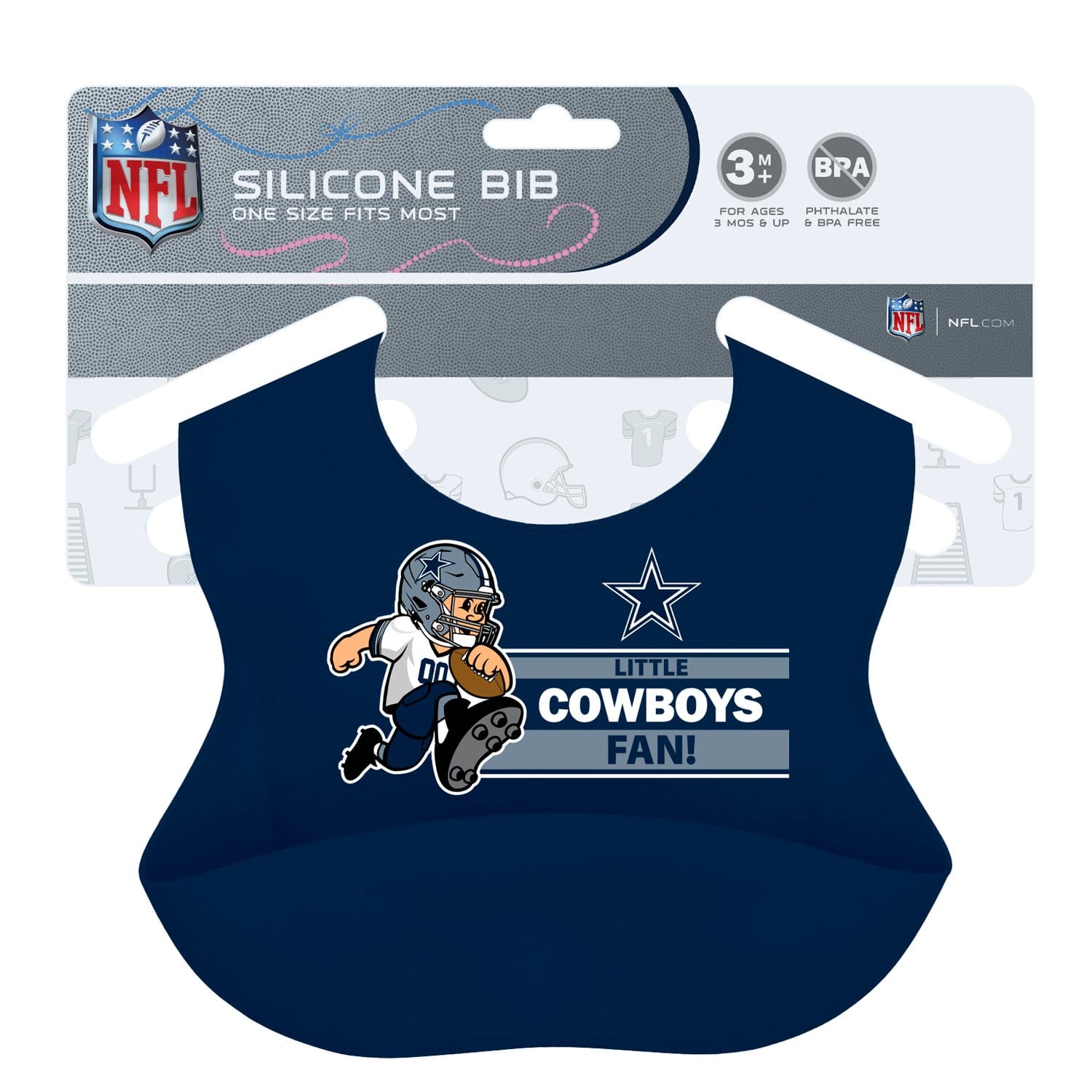 Dallas Cowboys NFL Silicone Bib for Kids - Ideal for Young Fans