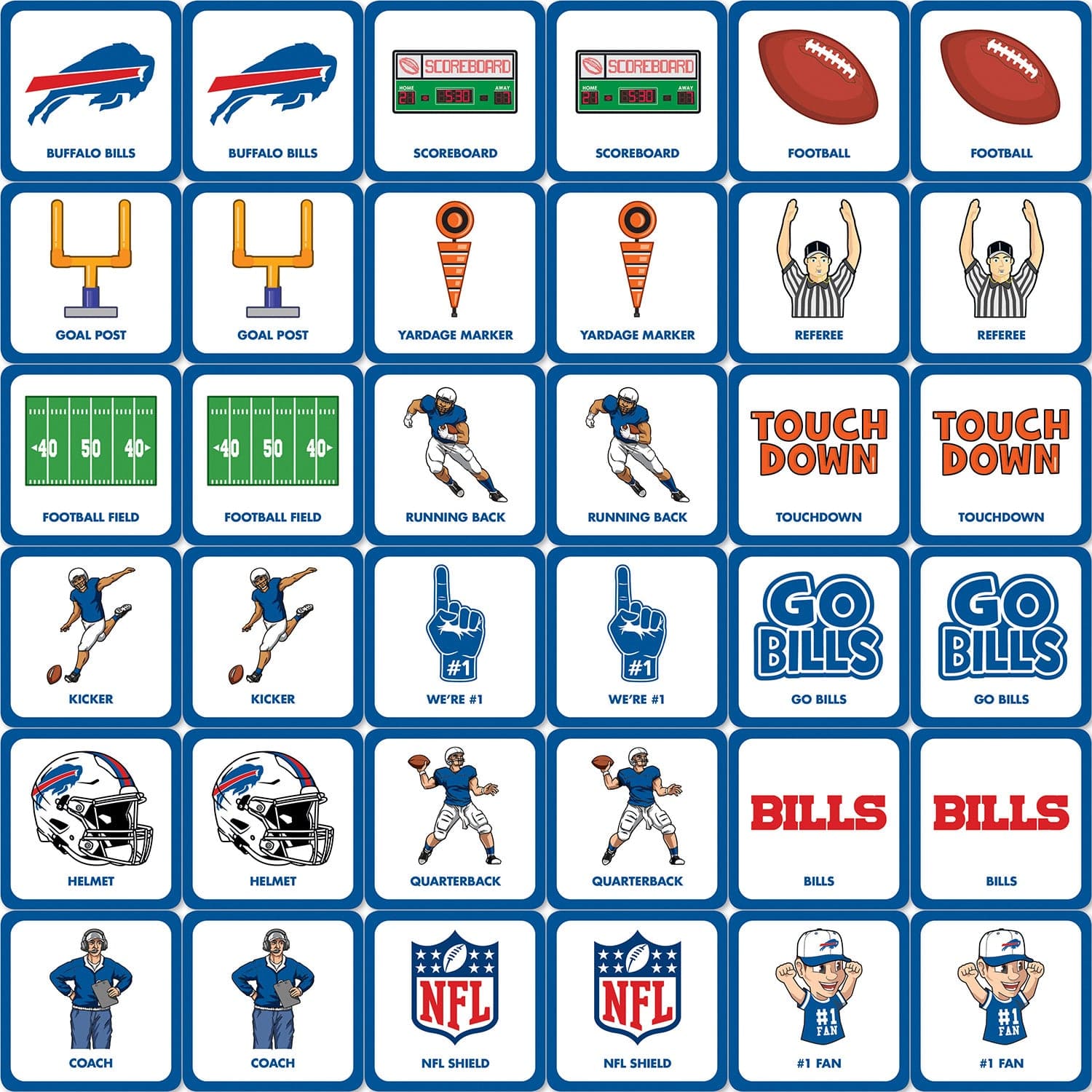 Buffalo Bills Memory Match Game