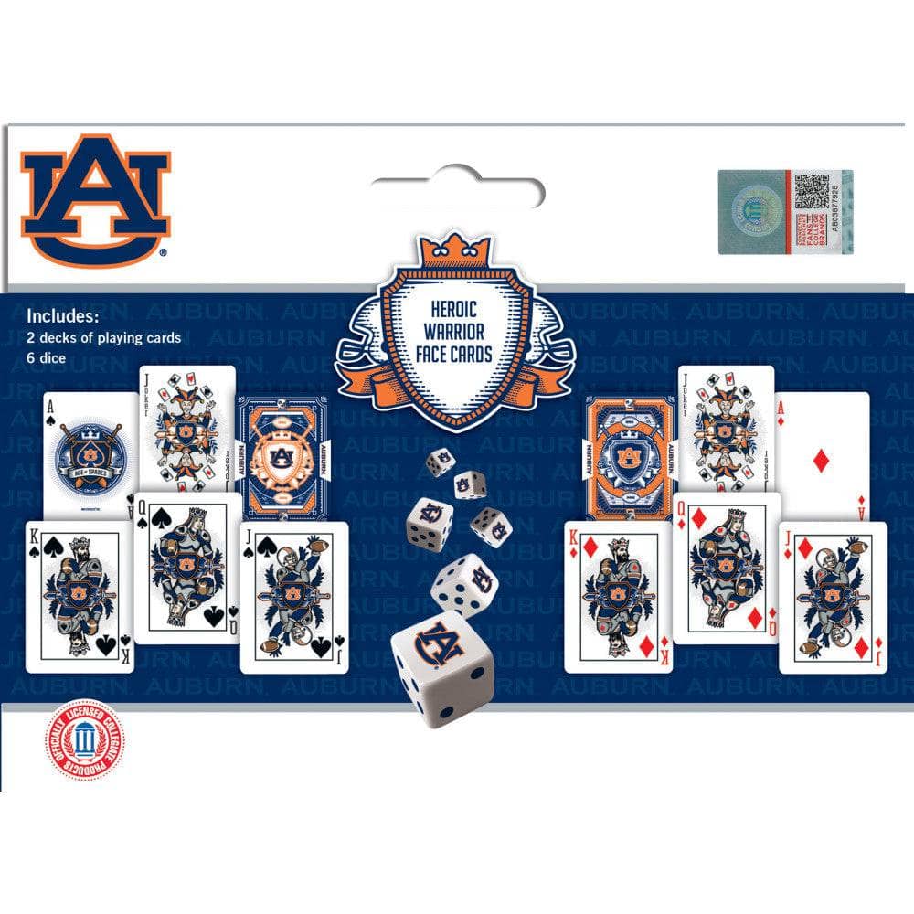 Auburn Tigers 2-Pack Playing Cards and Dice Set - Sports Gifts, Sports Memorabilia, Sports Collectibles, Fan Shop