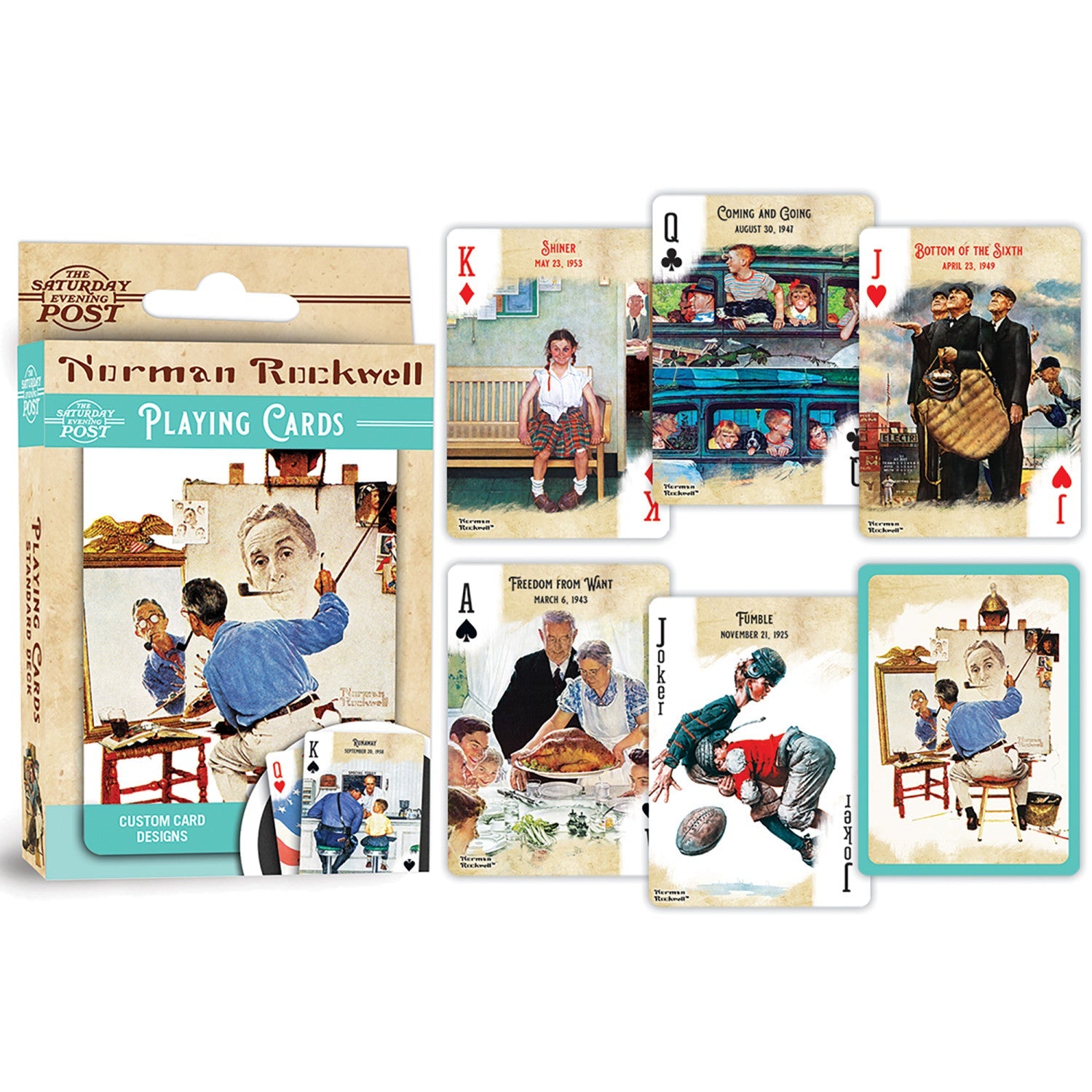 Saturday Evening Post - Norman Rockwell Playing Cards - 54 Card Deck - 757 Sports Collectibles
