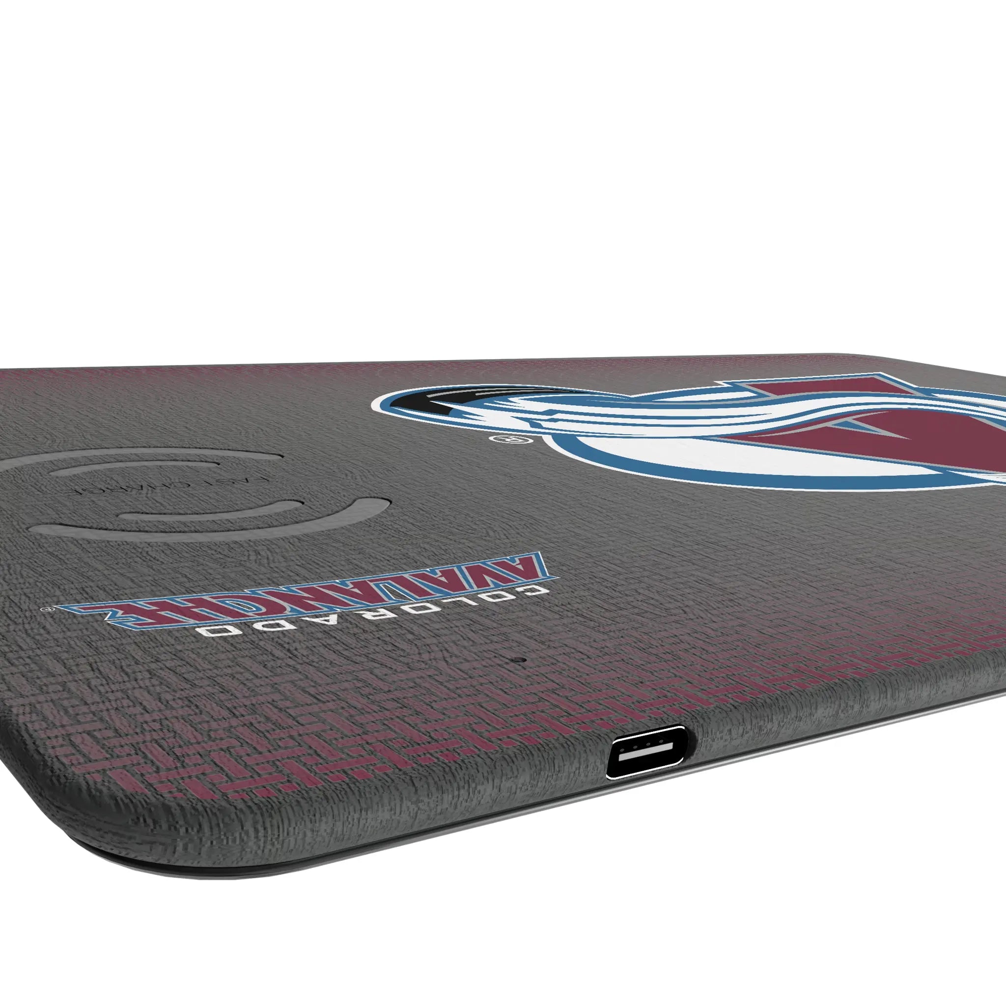 Colorado Avalanche Linen 15-Watt Wireless Charger and Mouse Pad