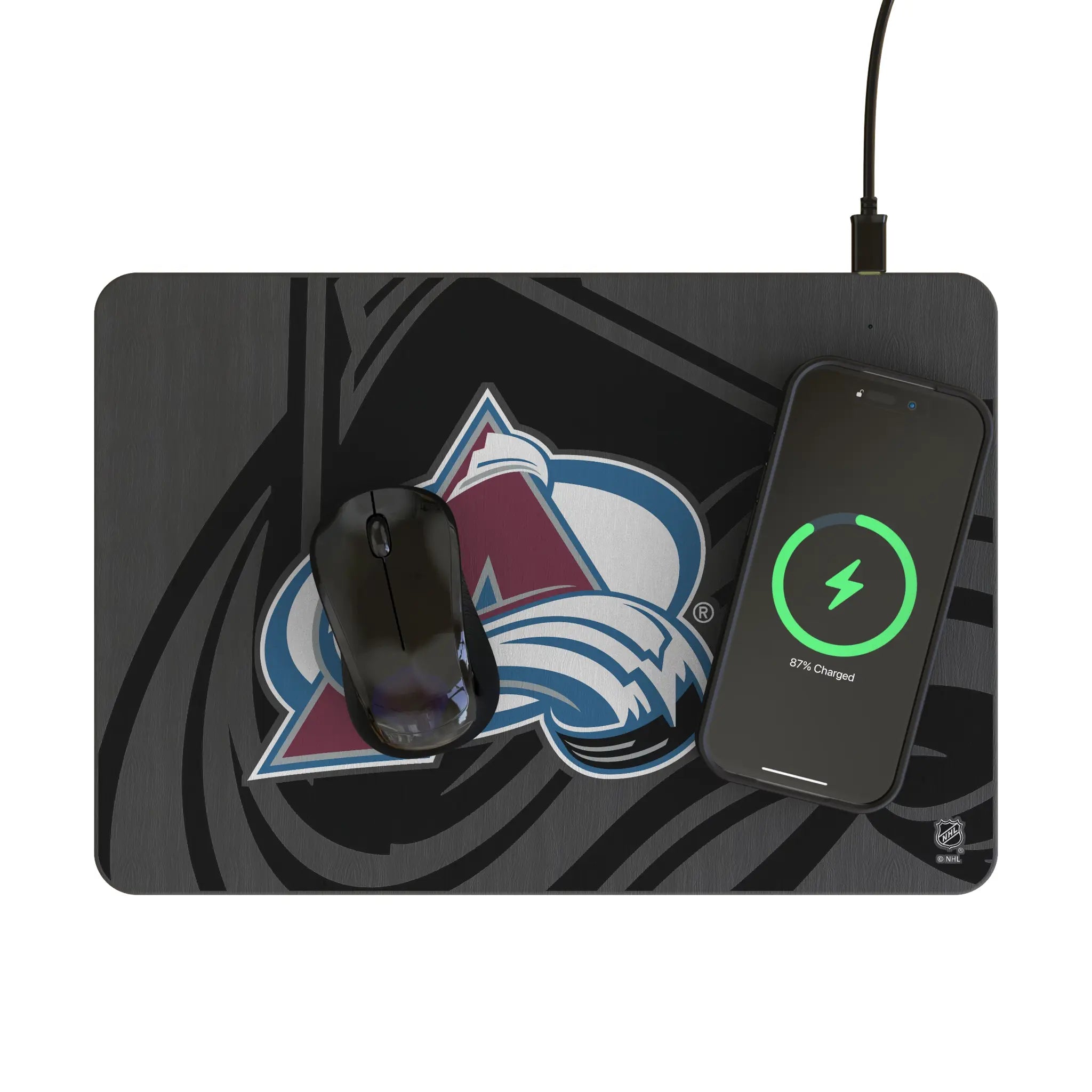 Colorado Avalanche Monocolor Tilt 15-Watt Wireless Charger and Mouse Pad