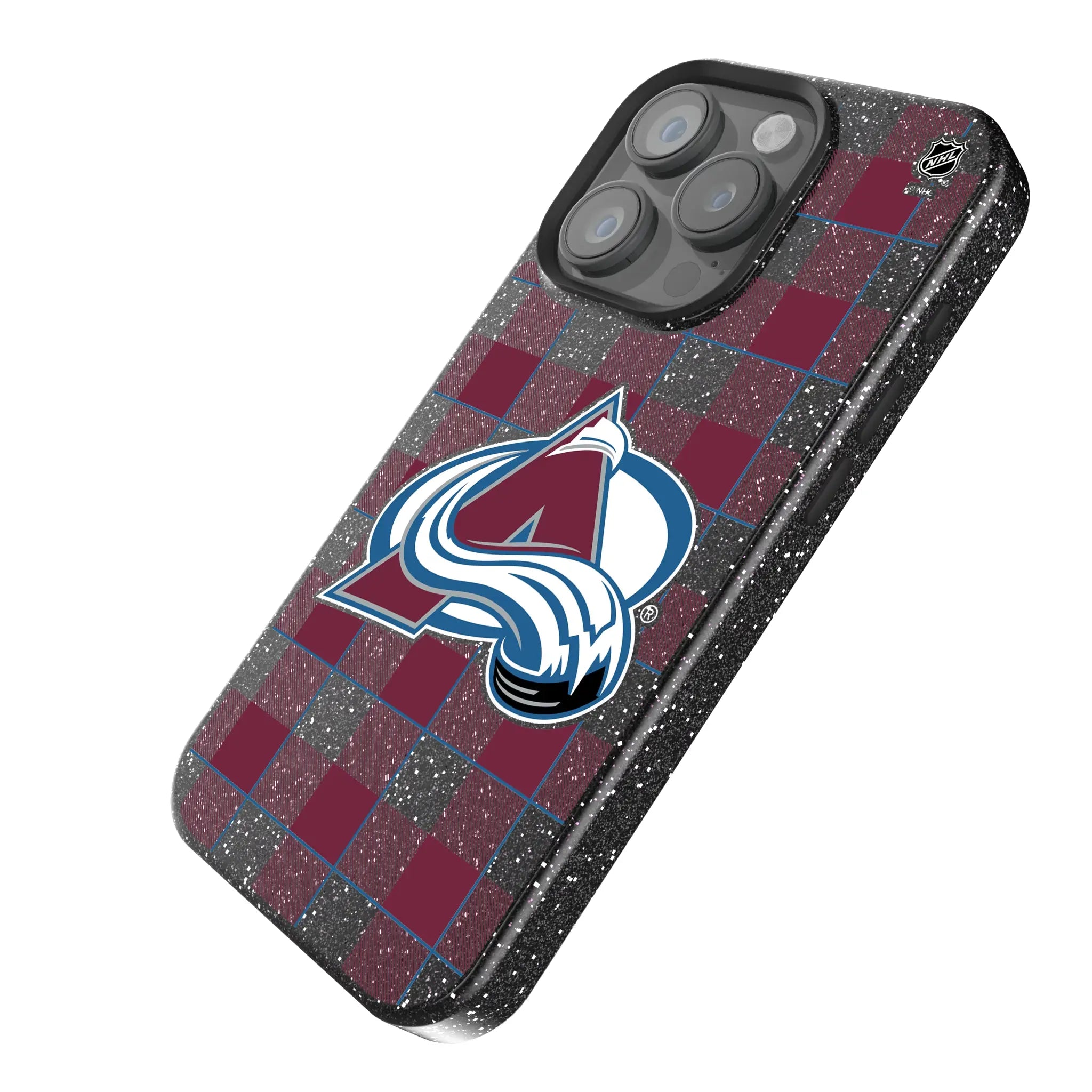 Colorado Avalanche Plaid Bling Phone Case