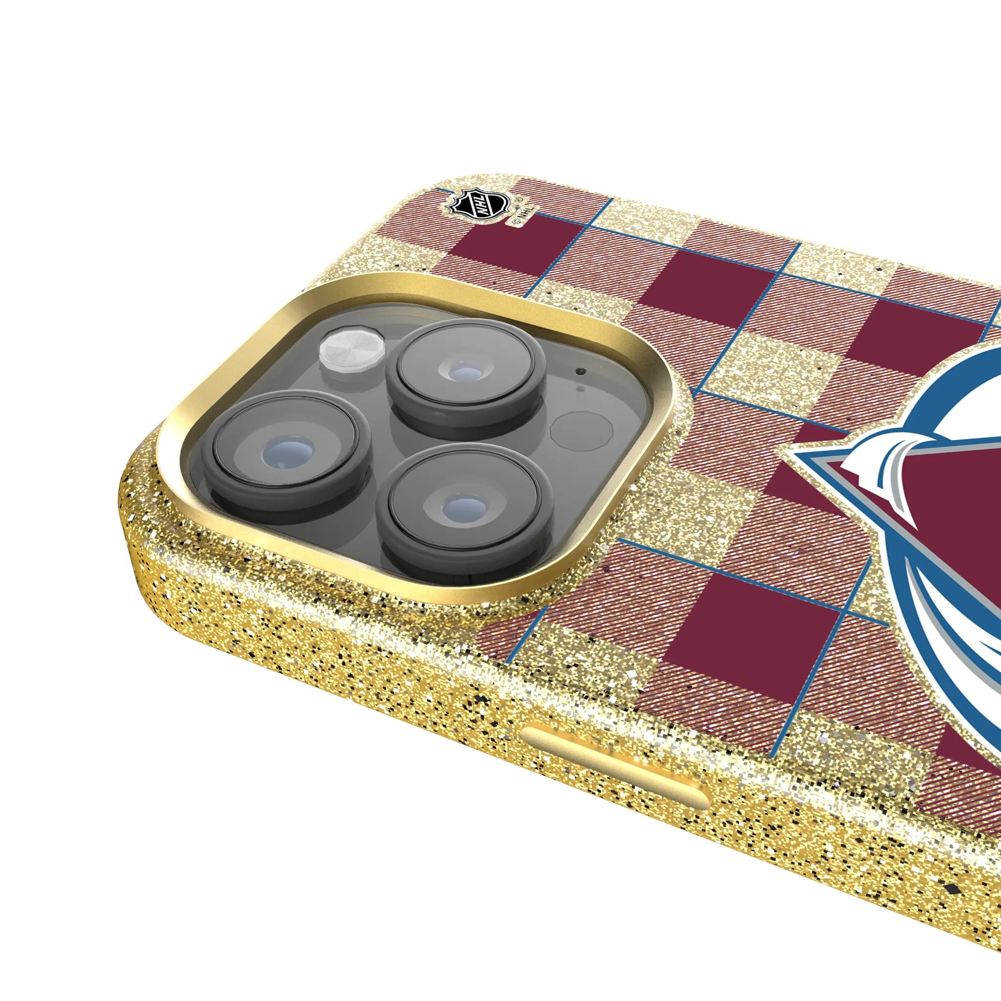 Colorado Avalanche Plaid Bling Phone Case