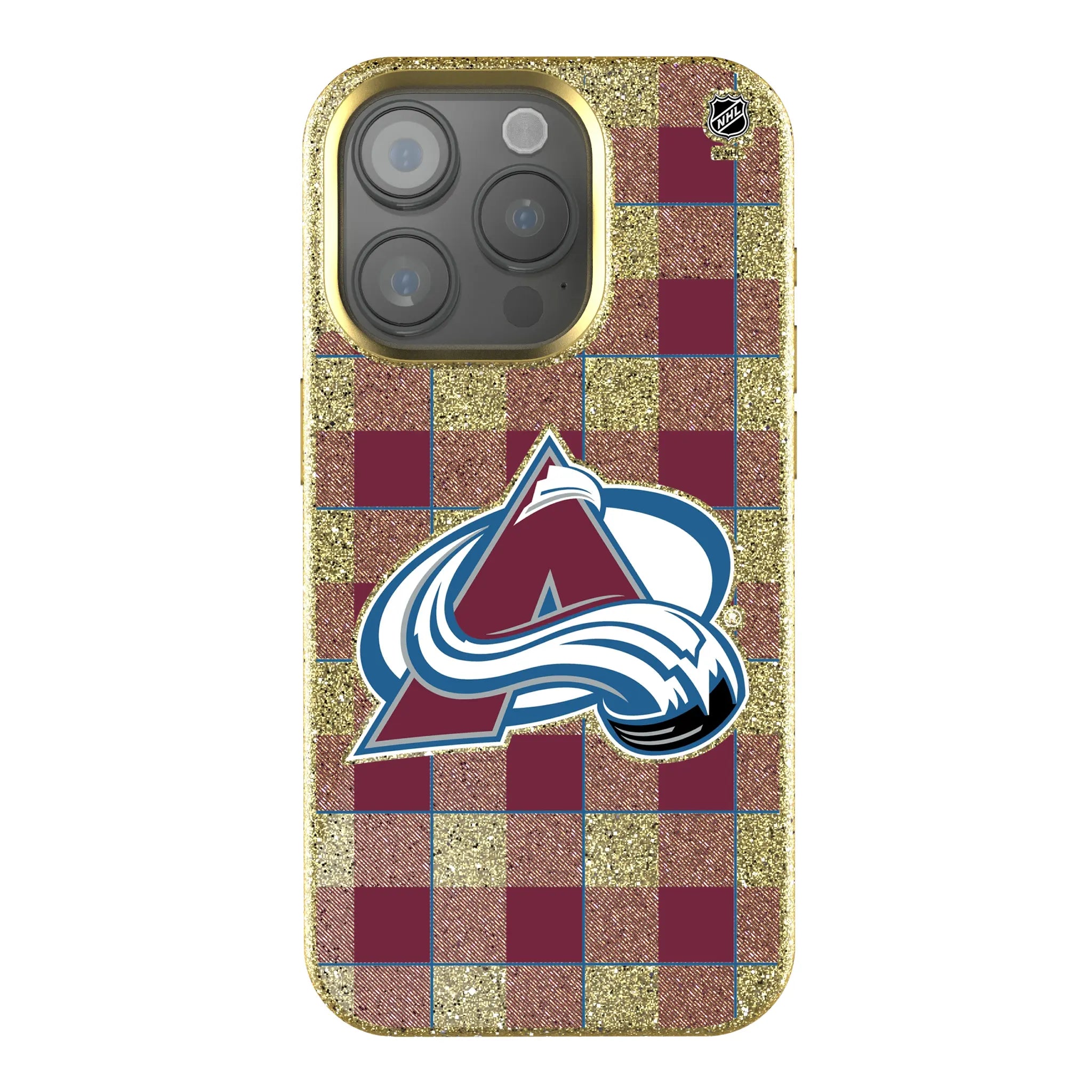 Colorado Avalanche Plaid Bling Phone Case