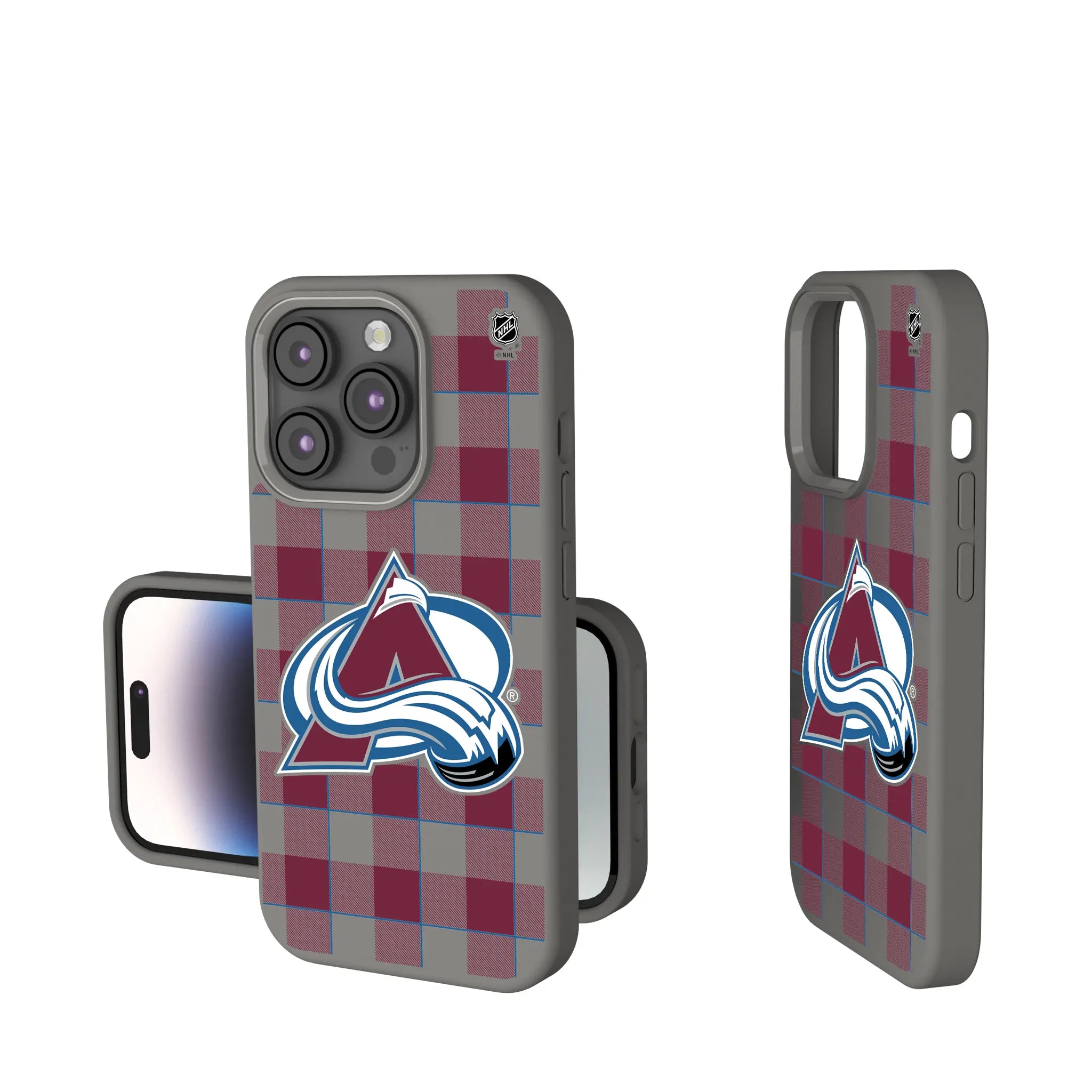 Colorado Avalanche Plaid Soft Touch Phone Case