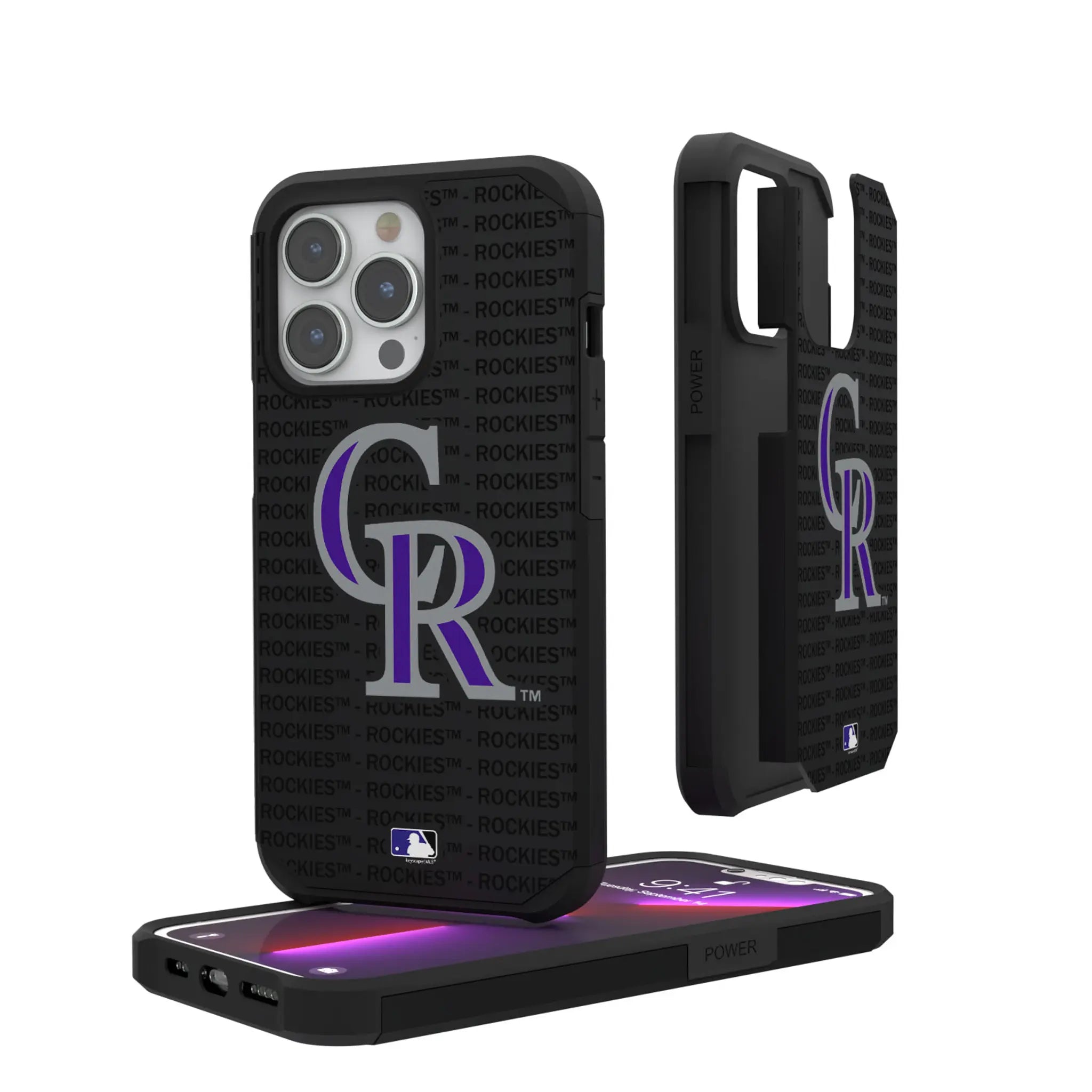 Colorado Rockies Text Backdrop Rugged Phone Case