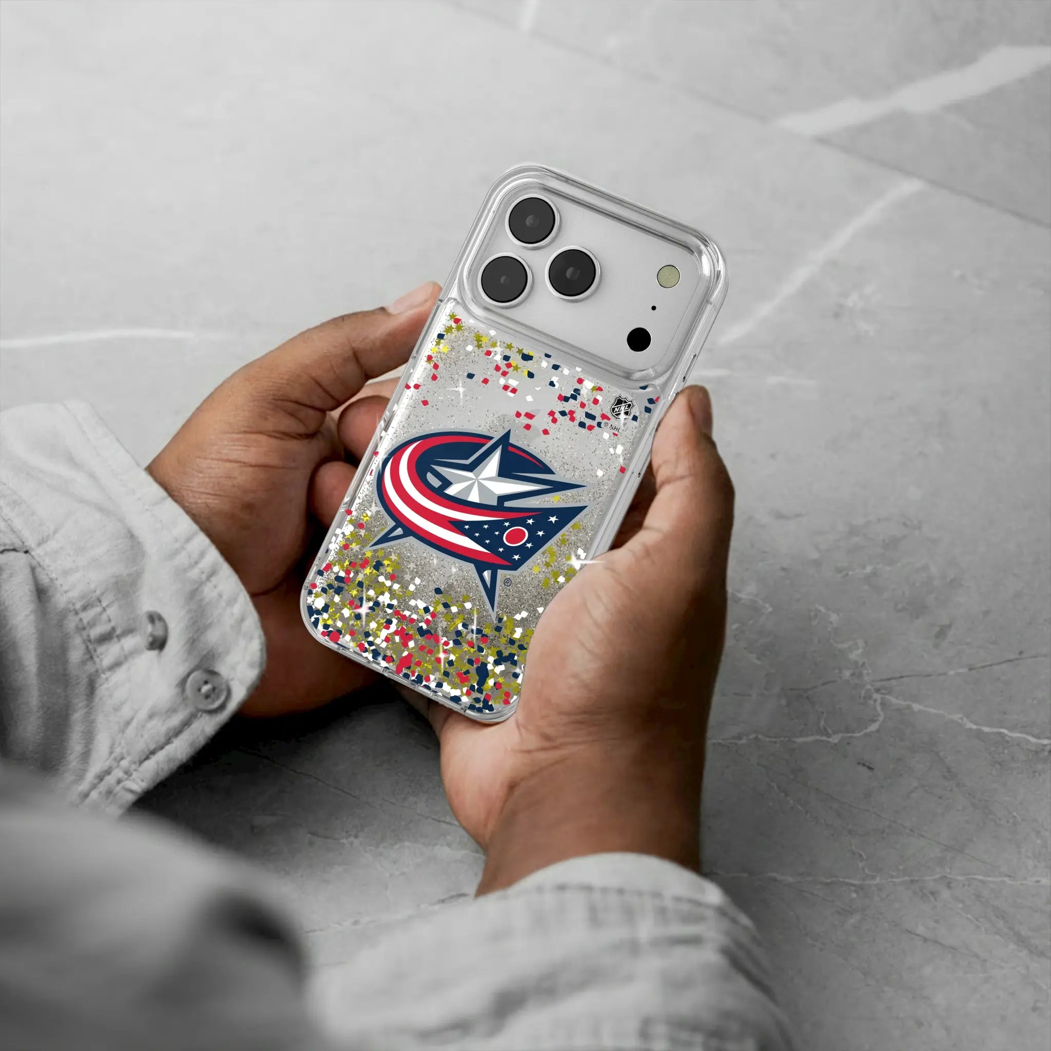 Columbus Blue Jackets Confetti Glitter Phone Case