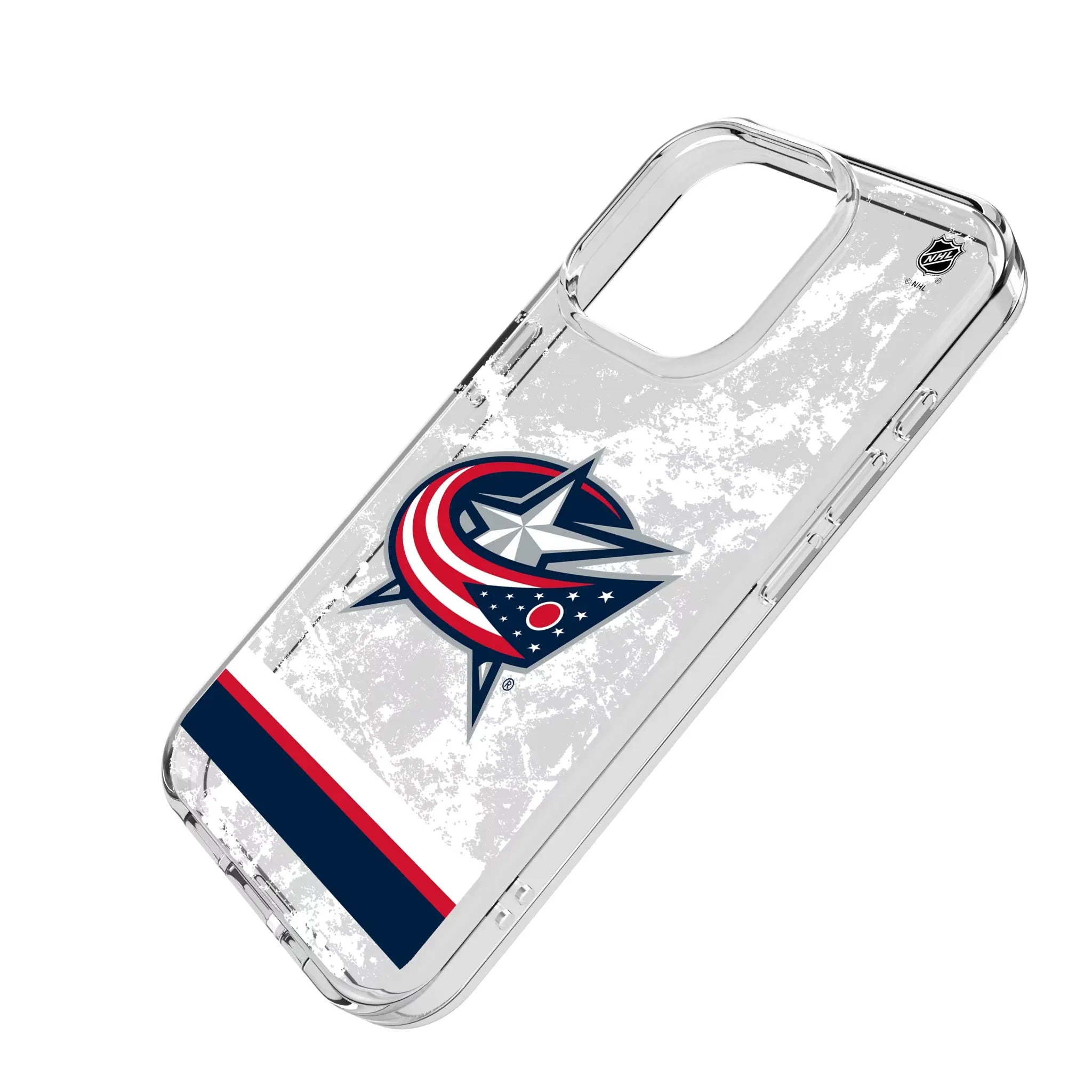 Columbus Blue Jackets Ice Stripe Clear Phone Case for Apple iPhone