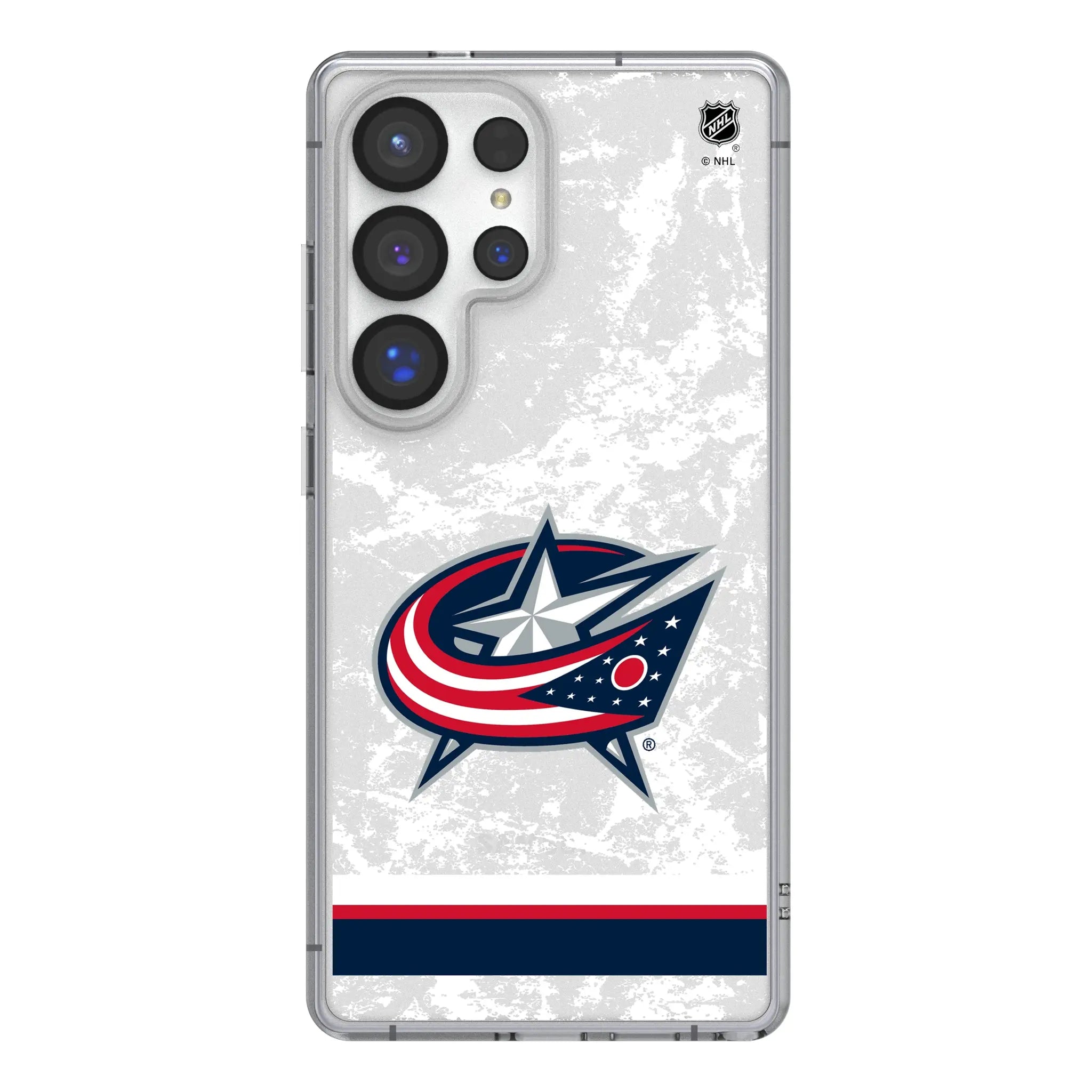 Columbus Blue Jackets Ice Stripe Clear Phone Case for Samsung Galaxy
