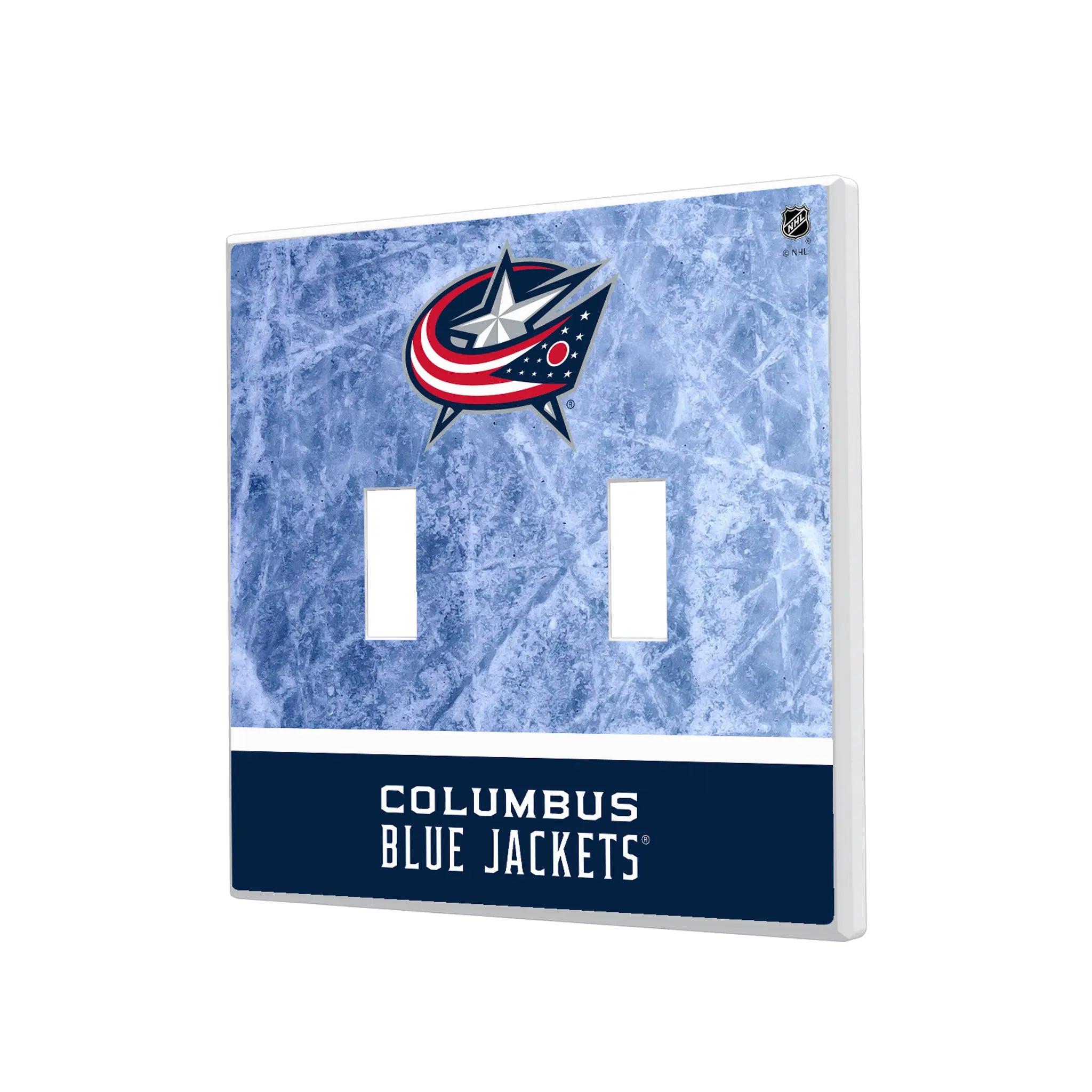 Columbus Blue Jackets Ice Wordmark Hidden-Screw Light Switch Plate