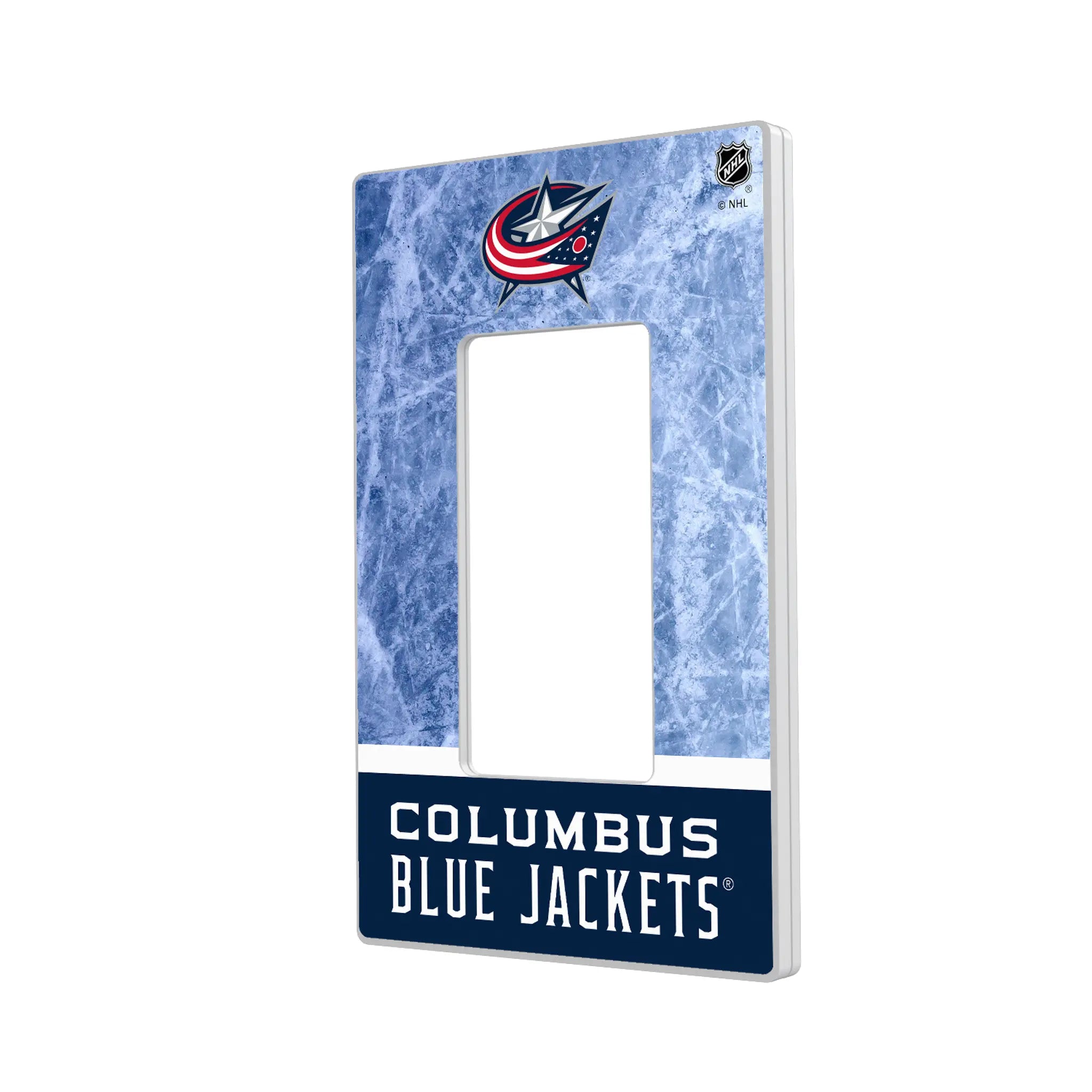 Columbus Blue Jackets Ice Wordmark Hidden-Screw Light Switch Plate