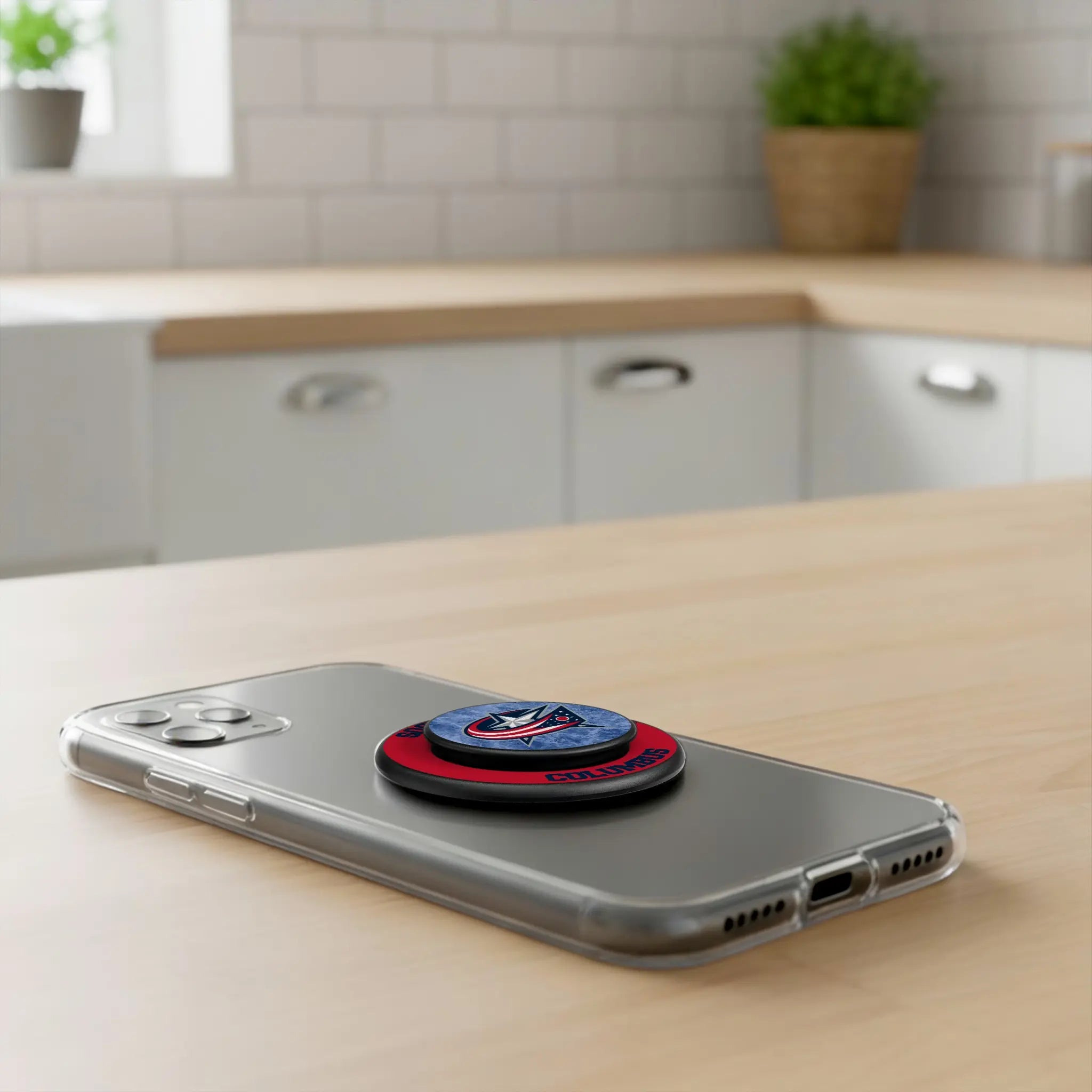 Columbus Blue Jackets Ice Wordmark PopSockets Magnetic Phone Grip and Stand