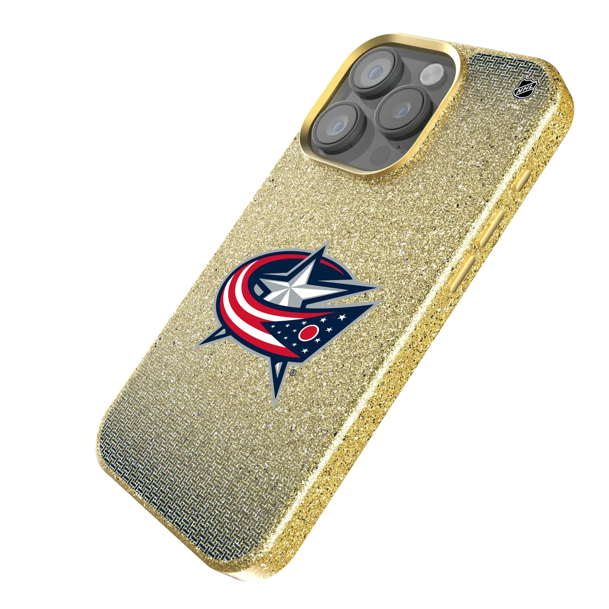 Columbus Blue Jackets Linen Bling Phone Case for Apple iPhone