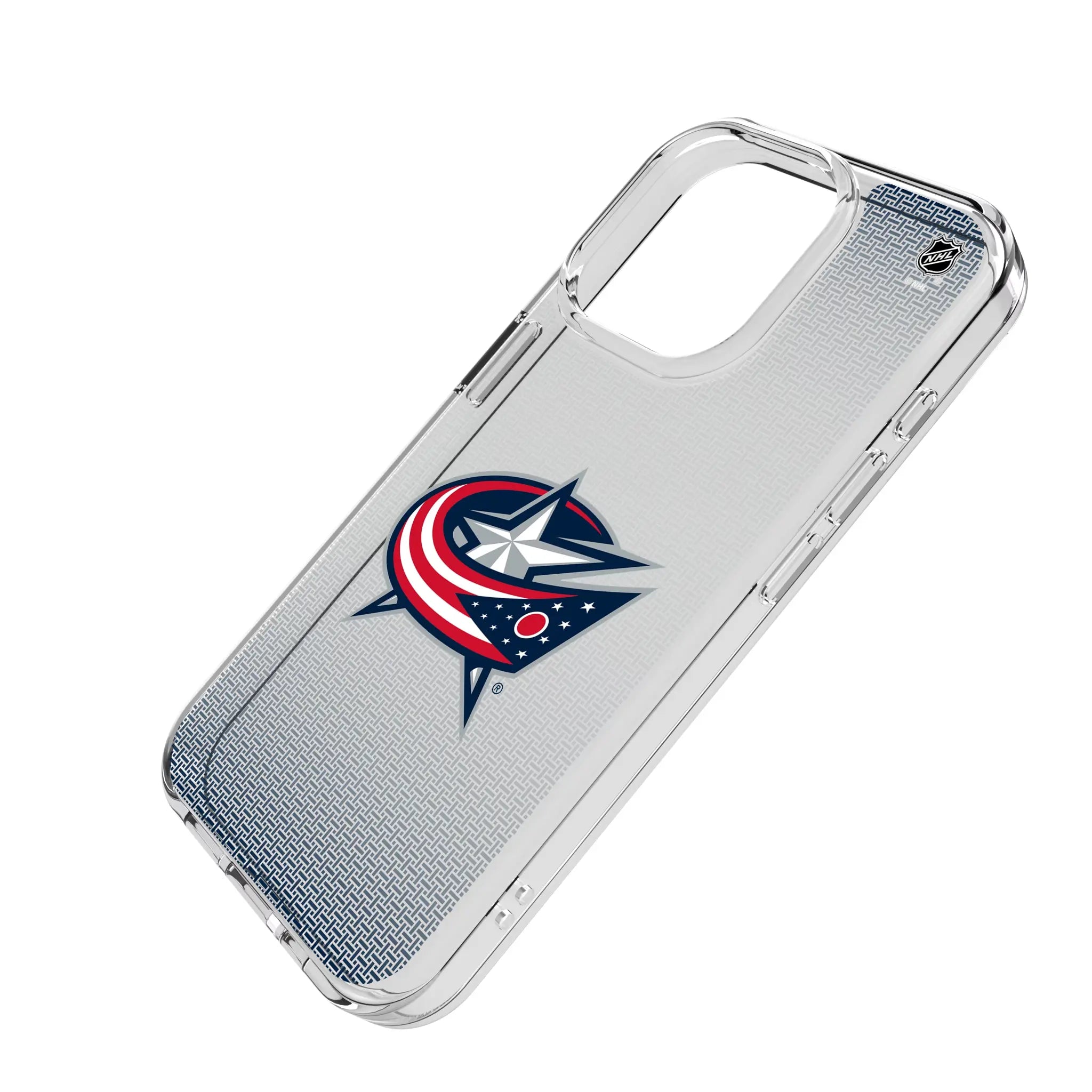 Columbus Blue Jackets Linen Clear Phone Case for Apple iPhone