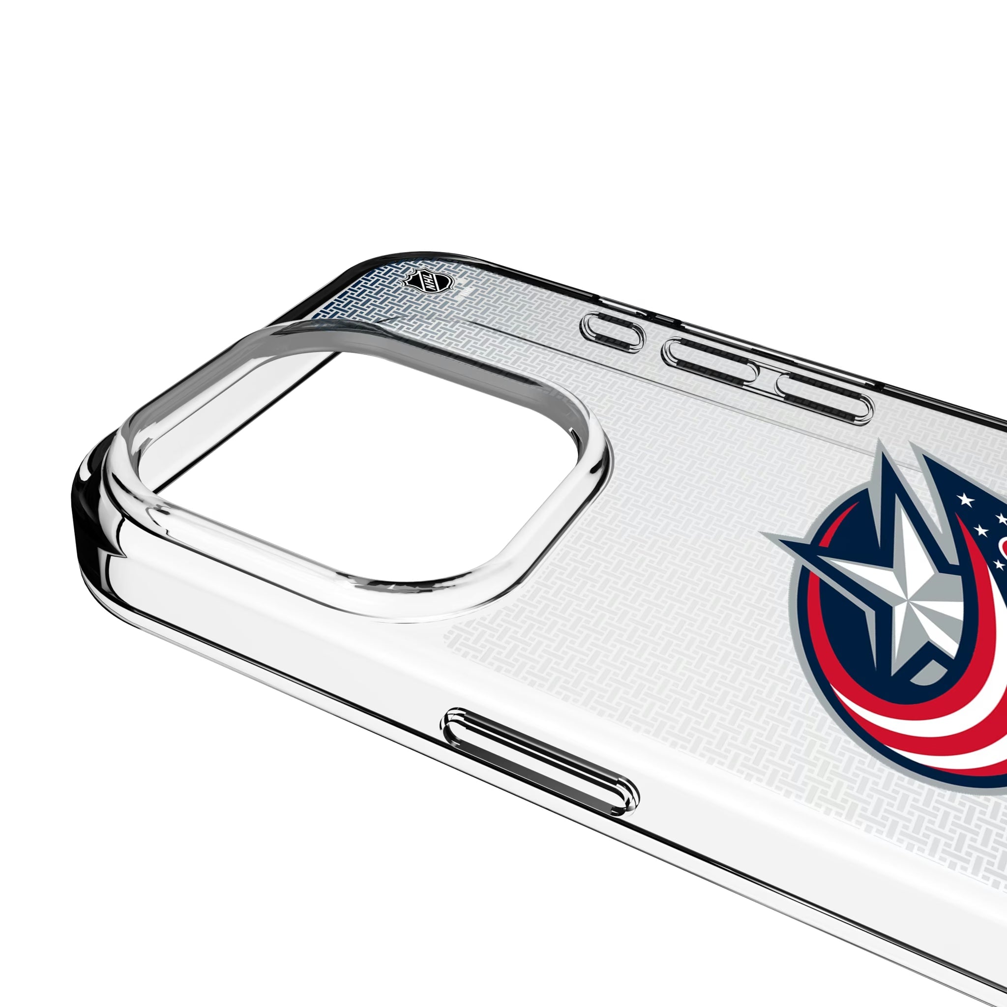 Columbus Blue Jackets Linen Clear Phone Case for Apple iPhone - Sports Gifts, Sports Memorabilia, Sports Collectibles, Fan Shop