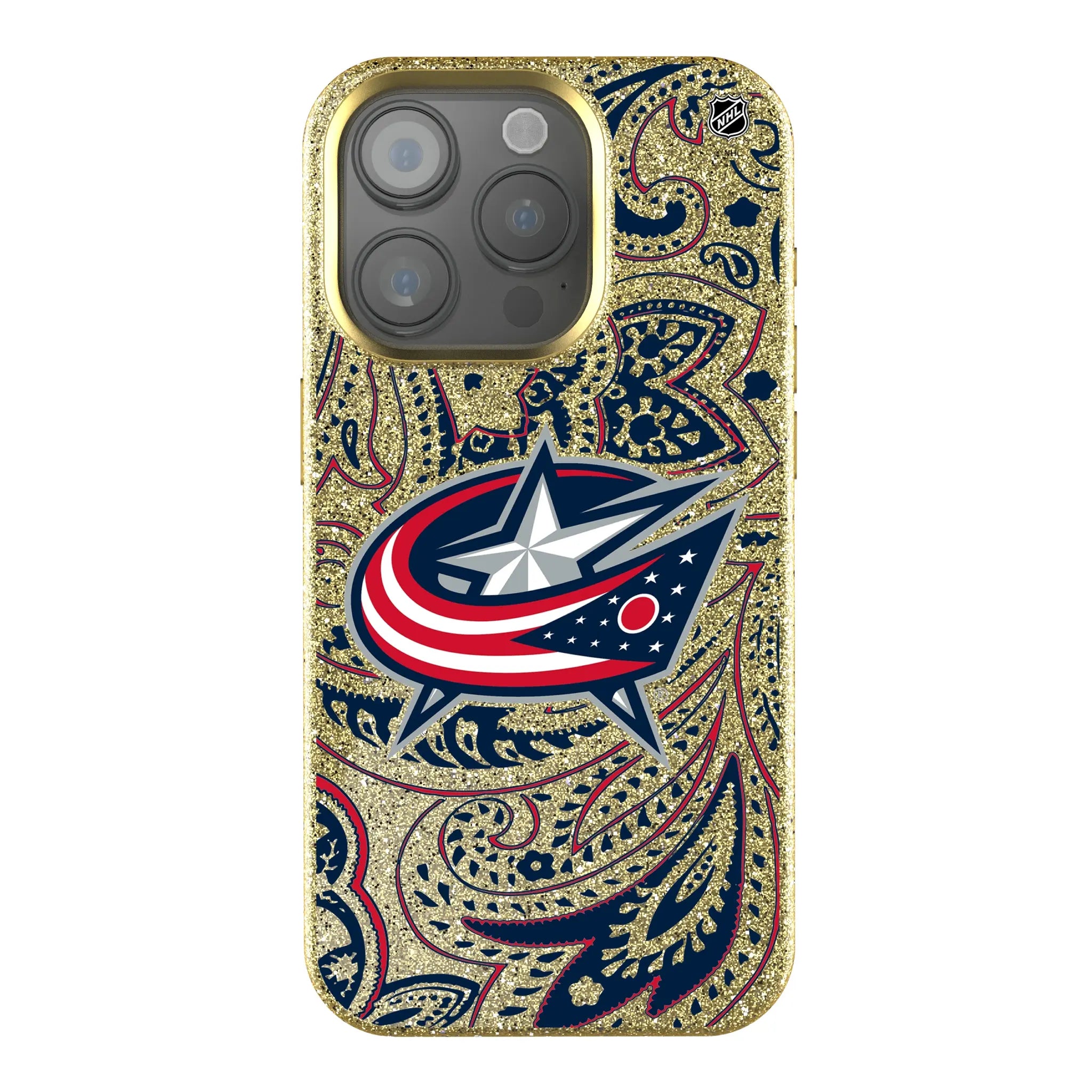 Columbus Blue Jackets Paisley Bling Phone Case
