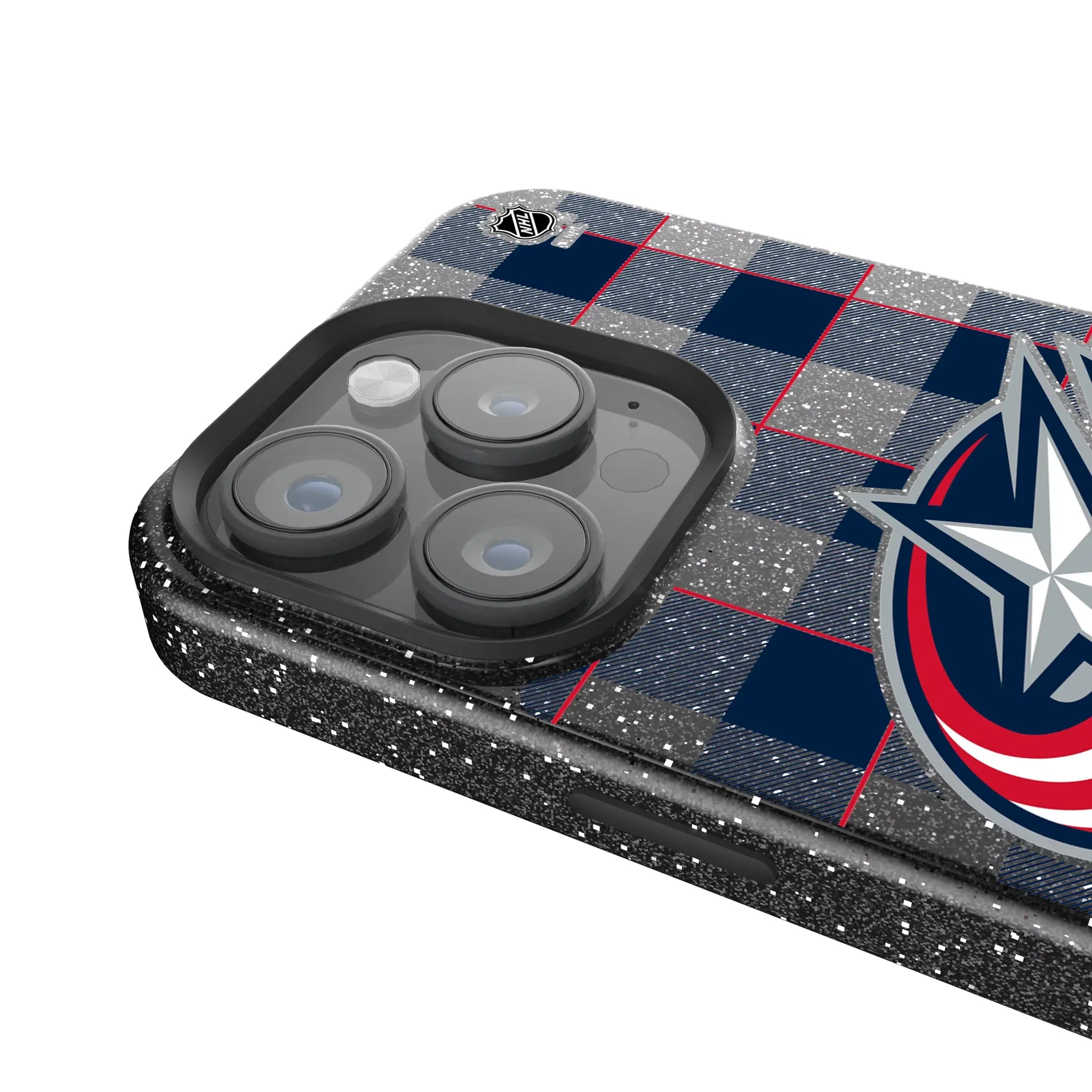 Columbus Blue Jackets Plaid Bling Phone Case