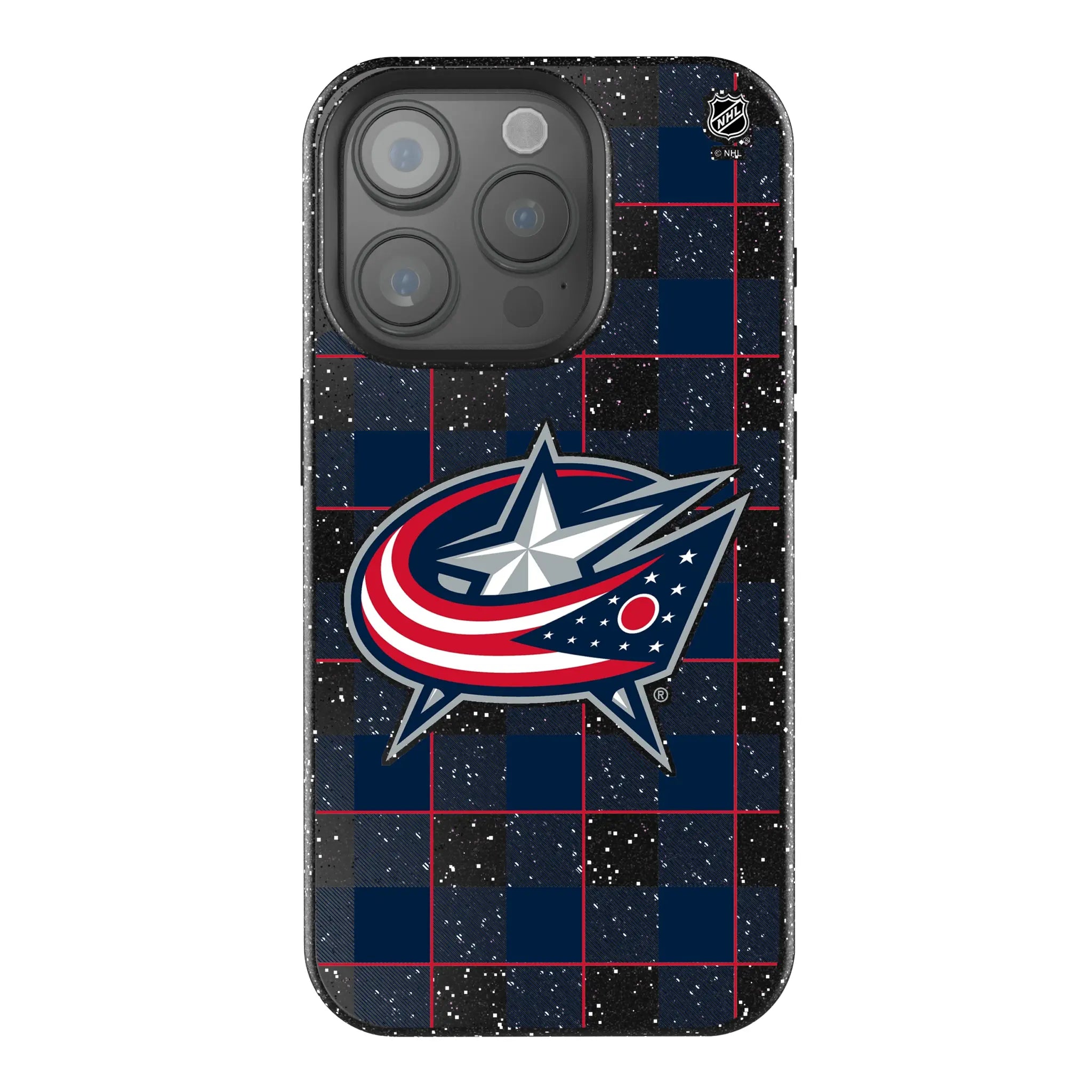 Columbus Blue Jackets Plaid Bling Phone Case