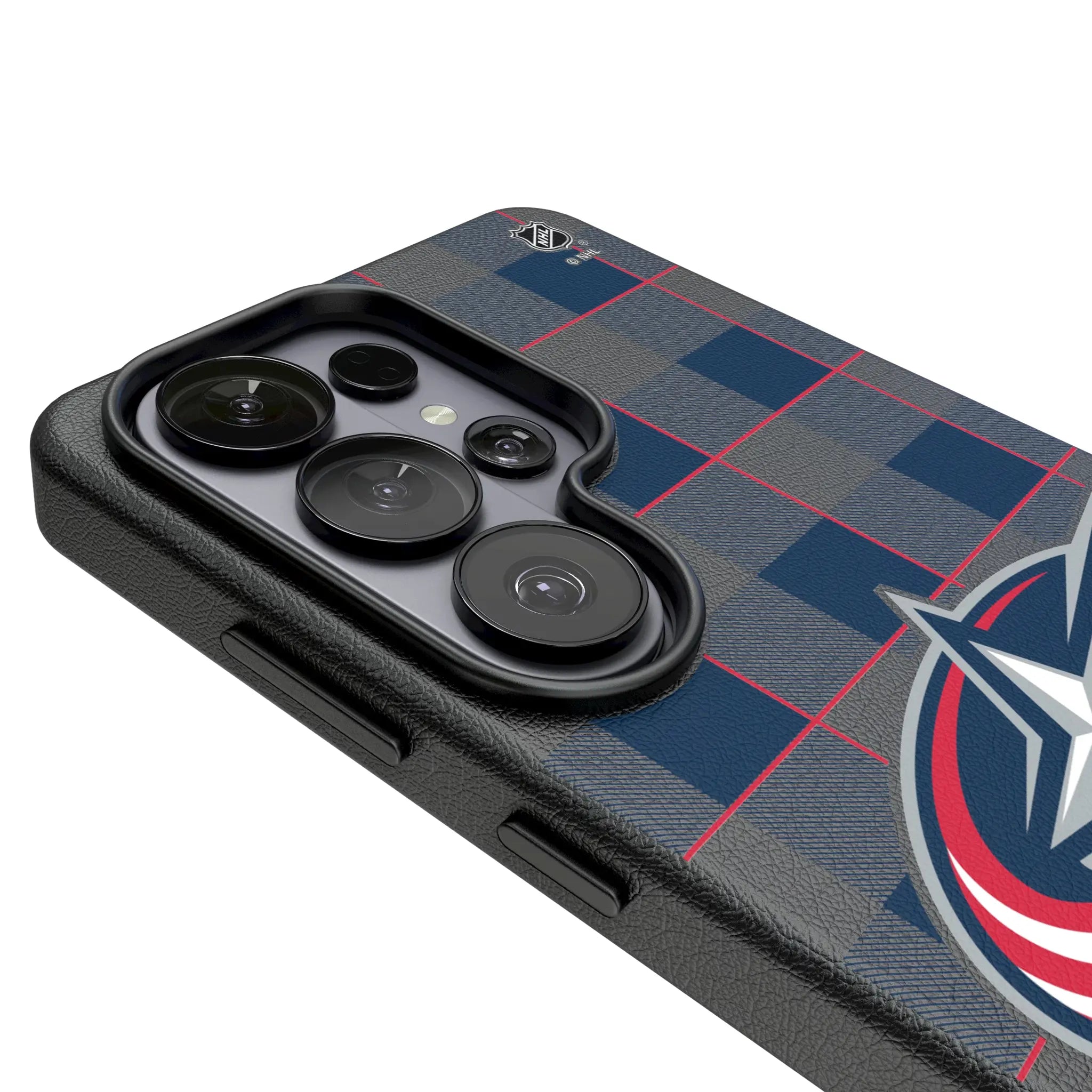 Columbus Blue Jackets Plaid MagSafe Compatible Phone Case for Samsung Galaxy