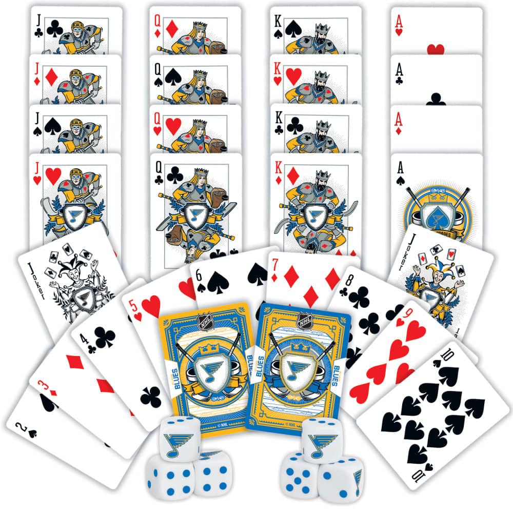 St. Louis Blues 2-Pack Playing Cards & Dice Set - Sports Gifts, Sports Memorabilia, Sports Collectibles, Fan Shop