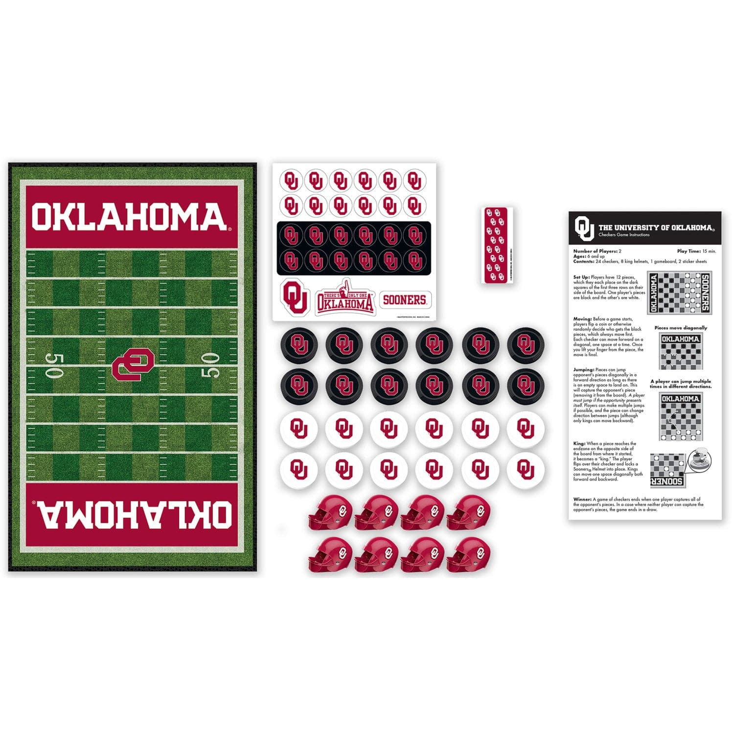 Oklahoma Sooners Checkers Game Set - Sports Gifts, Sports Memorabilia, Sports Collectibles, Fan Shop