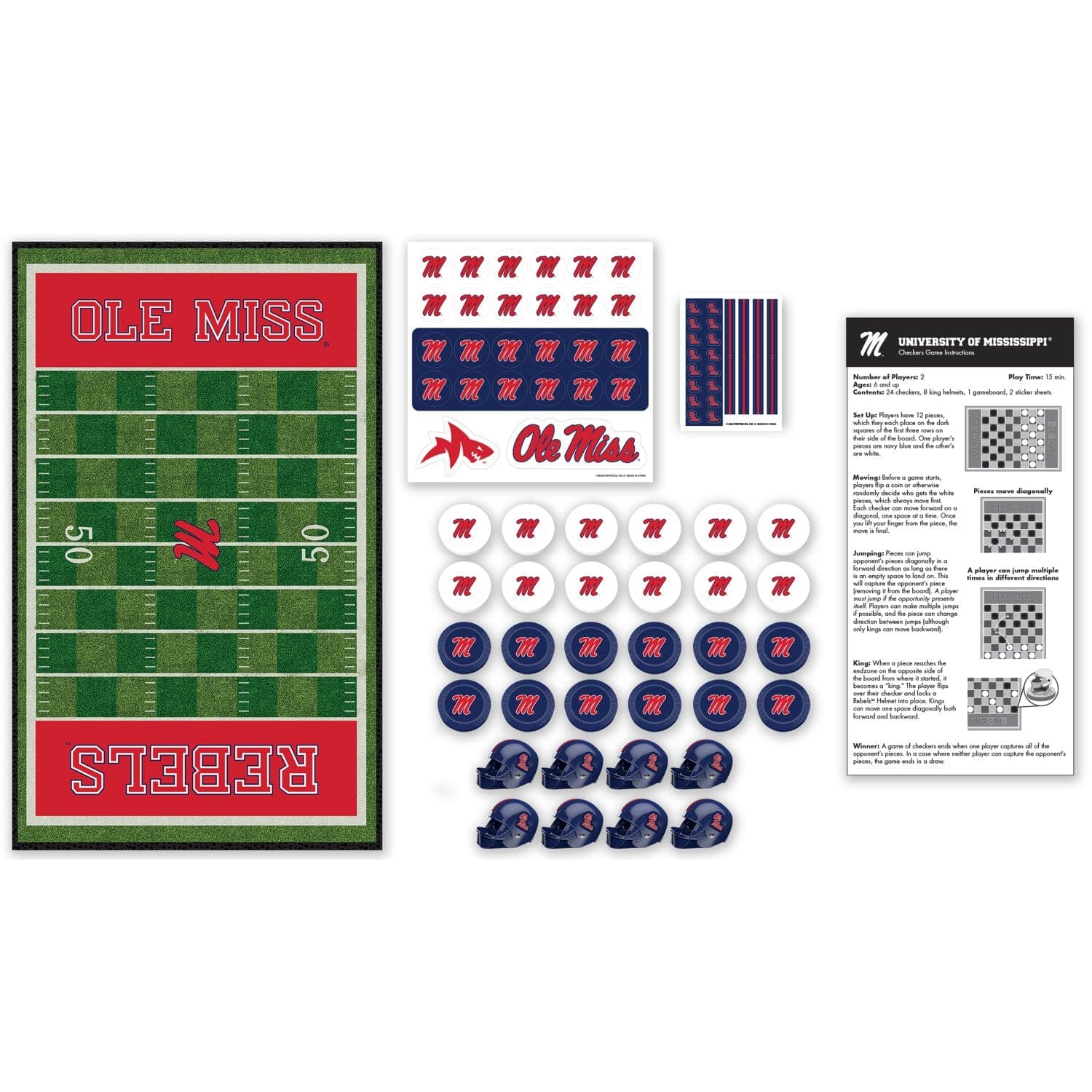 Ole Miss Rebels Checker Set - Sports Gifts, Sports Memorabilia, Sports Collectibles, Fan Shop