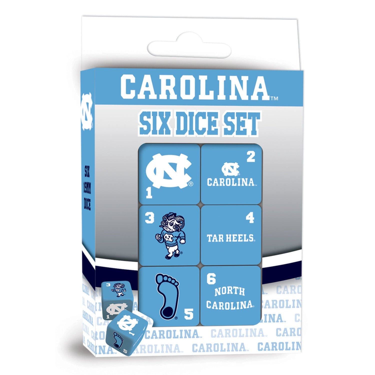 UNC Tar Heels Dice Set - Sports Gifts, Sports Memorabilia, Sports Collectibles, Fan Shop